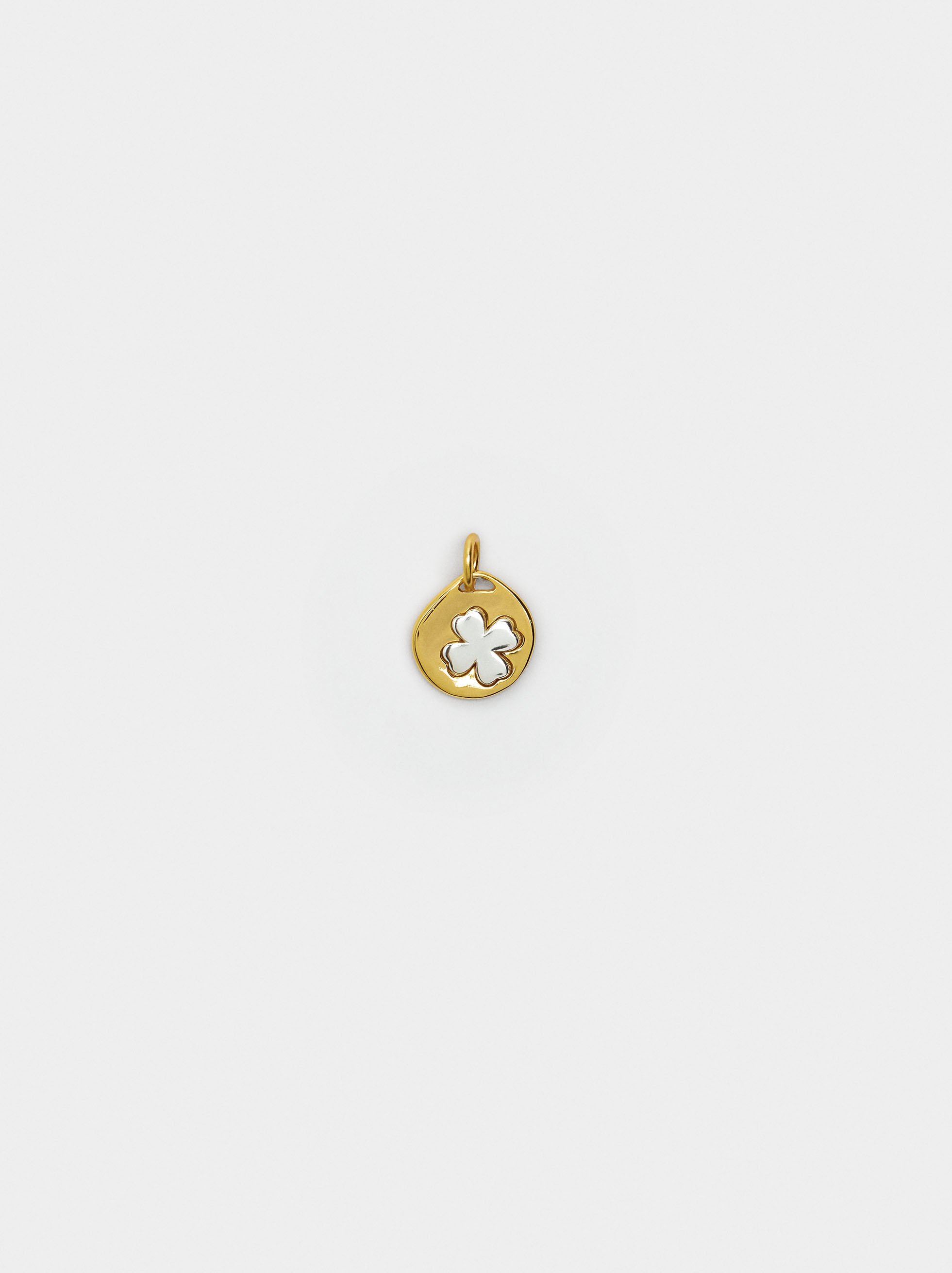Bicolor clover charm - 925 sterling silver image number 0.0