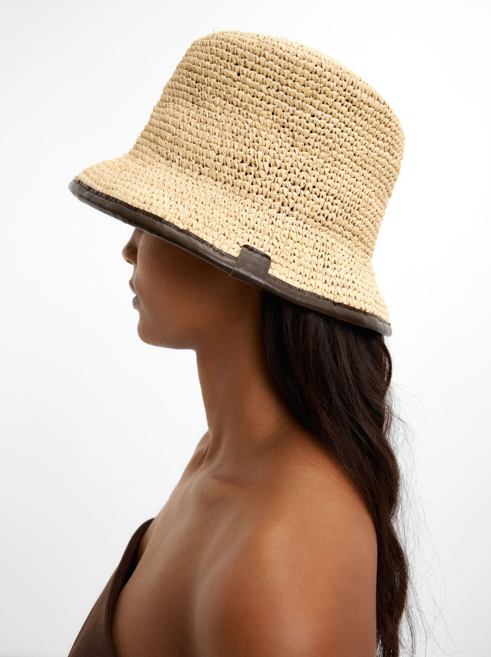 Raffia bucket hat, Natural, hi-res