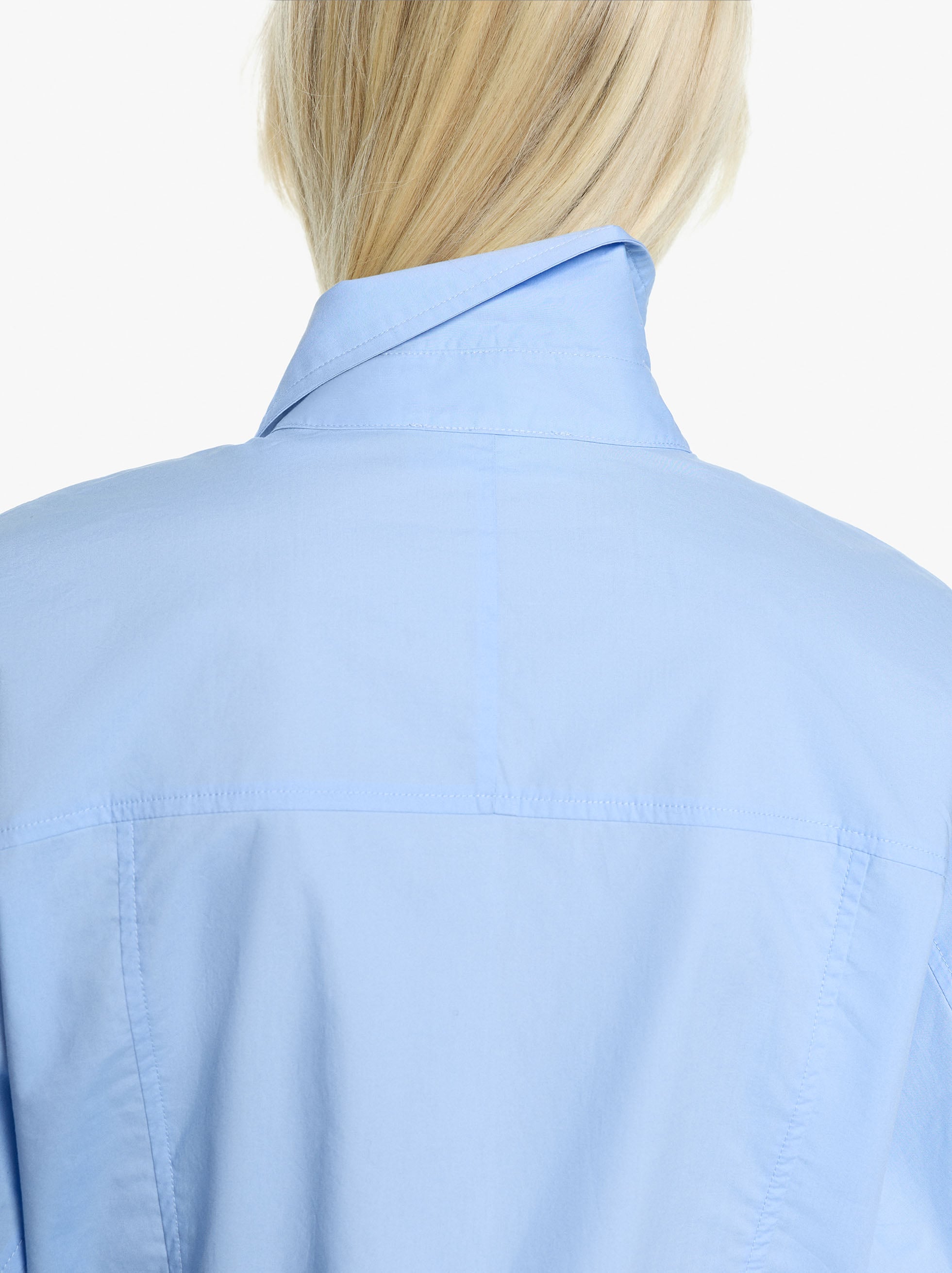 Camicia aderente effetto peplum in 100% cotone image number 3.0