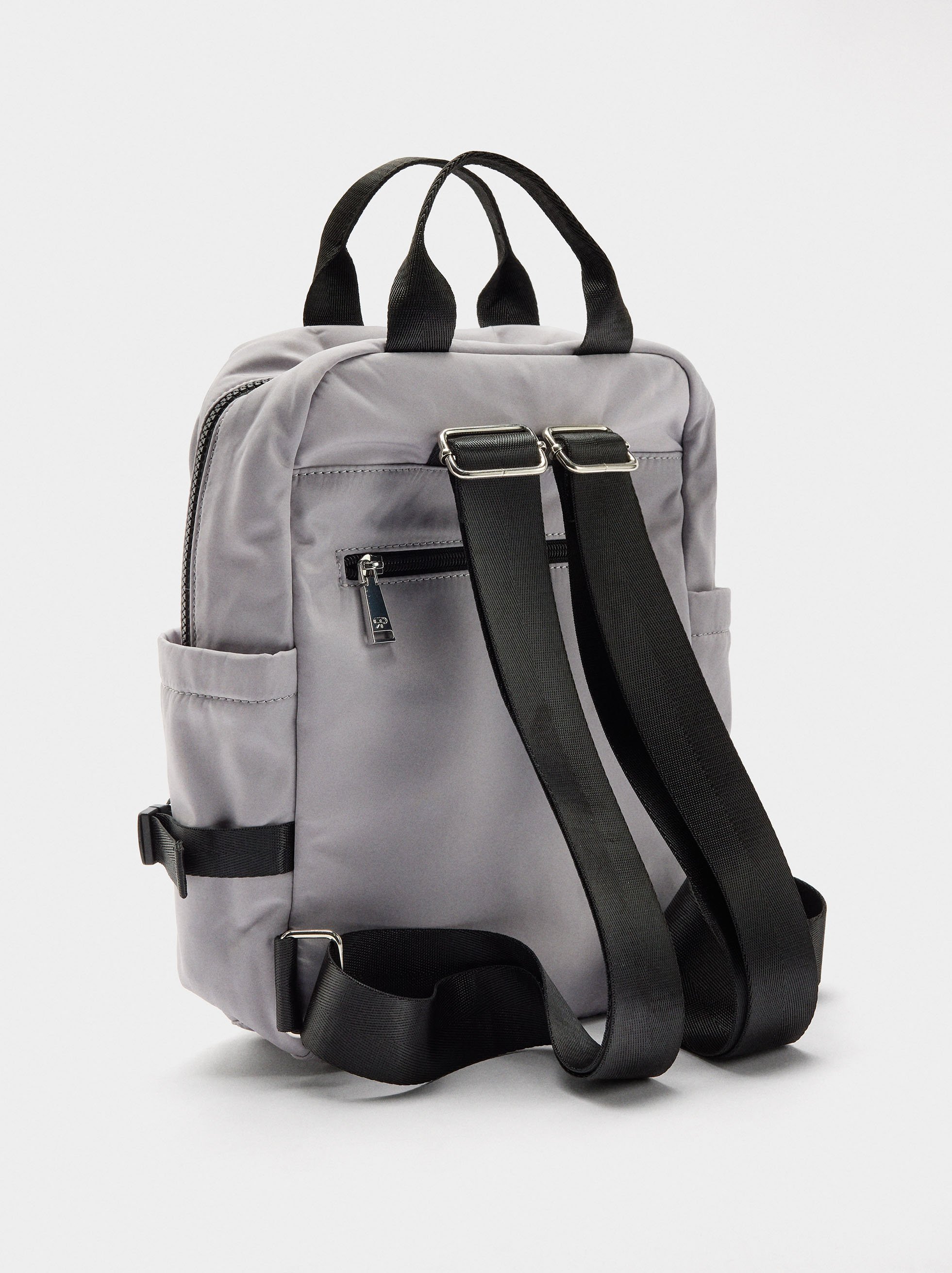 Nylon backpack with pendant image number 2.0