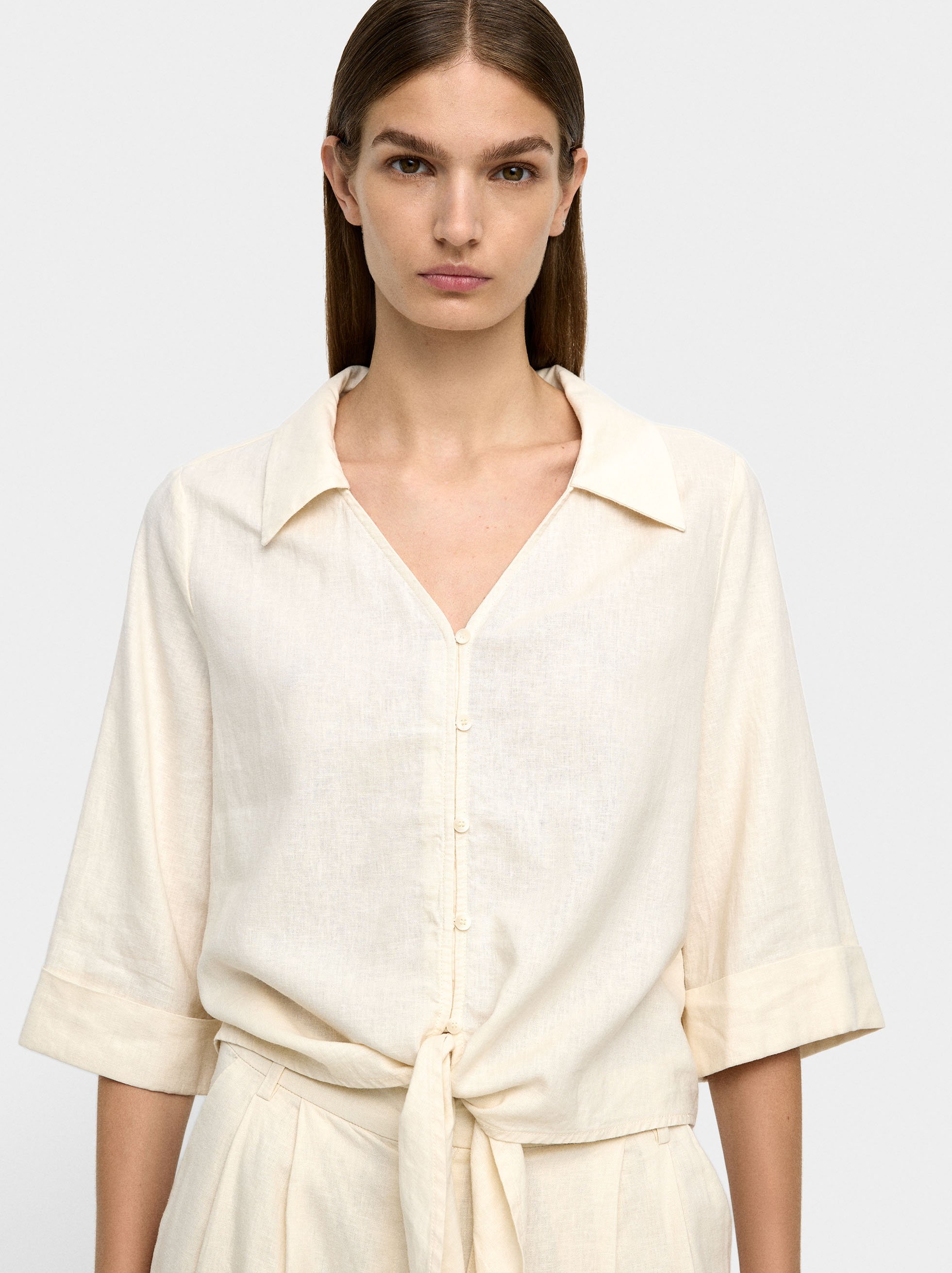 Linen-blend shirt  image number 1.0