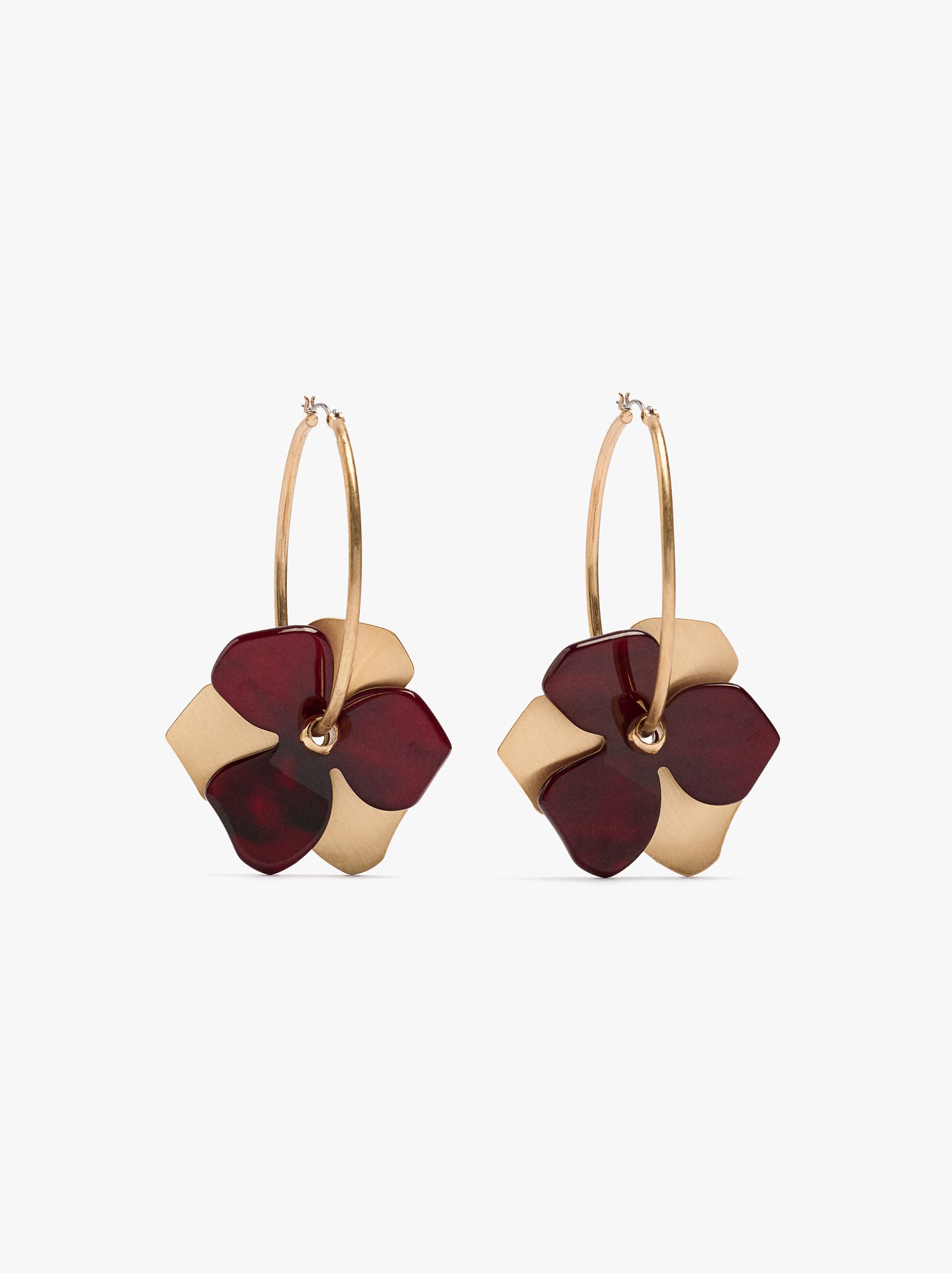 Hoop earrings with flower image number 0.0