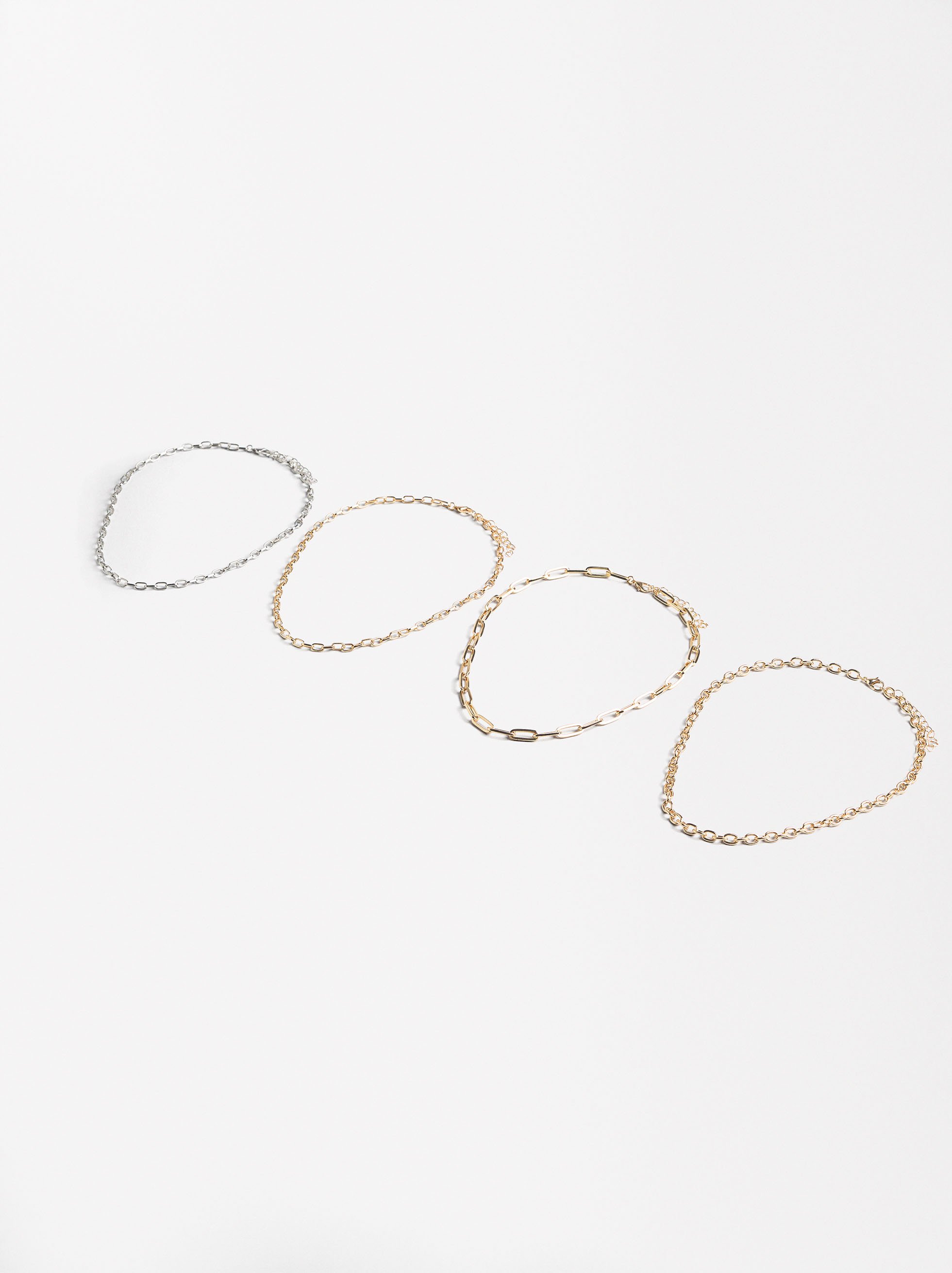 Bicolor link necklace set image number 3.0