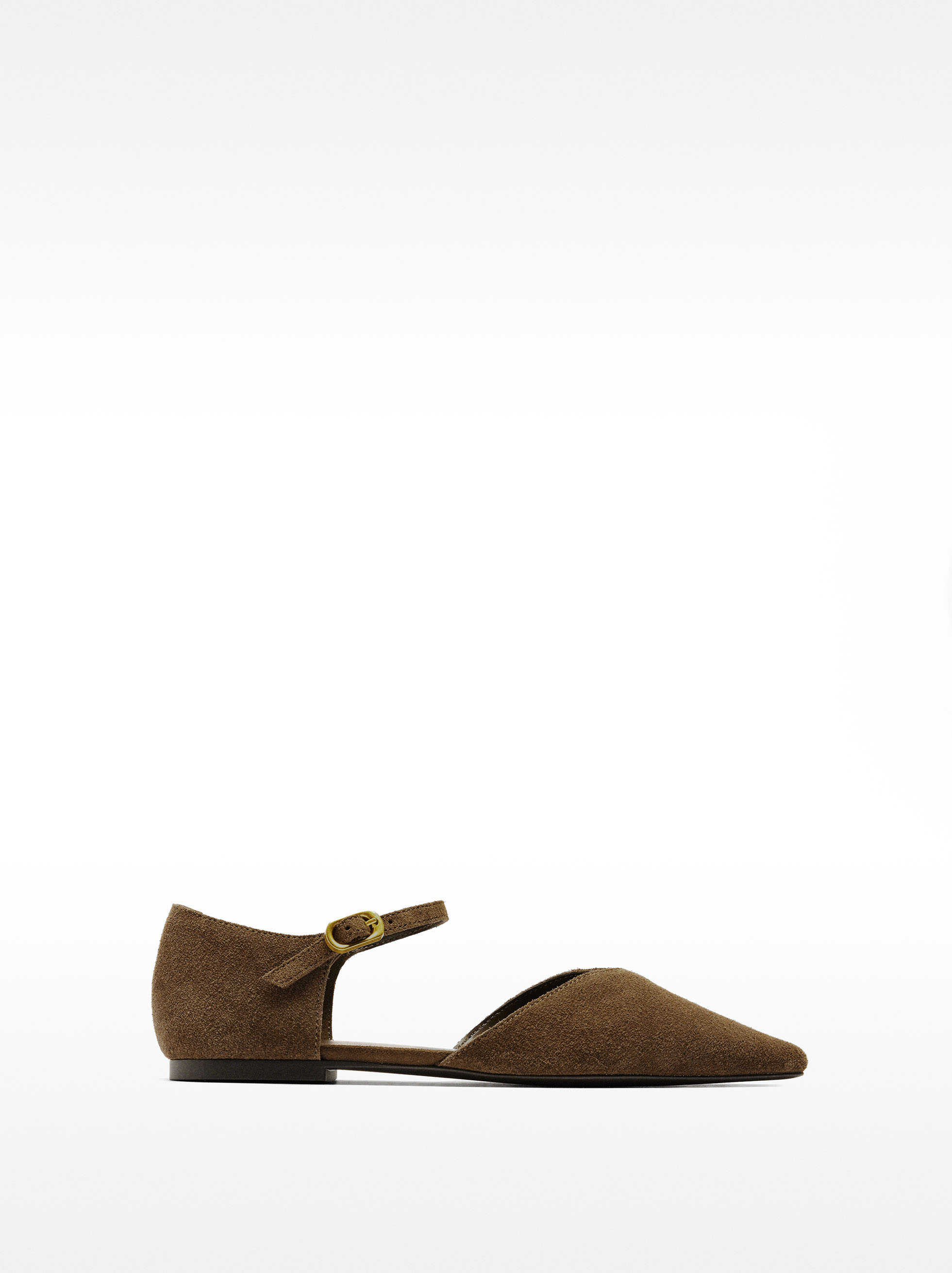 Leather ballet flats with bracelet image number 2.0