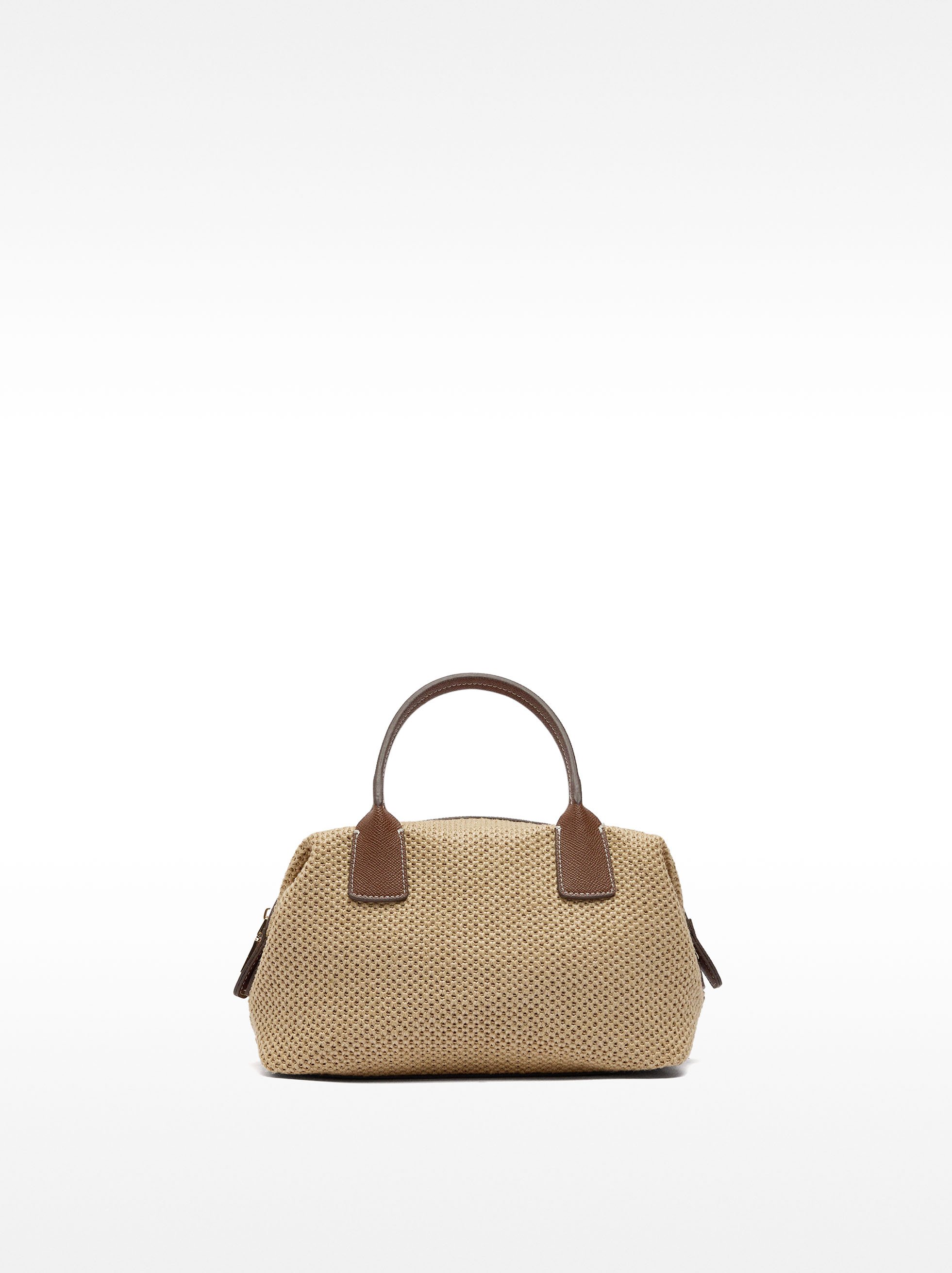 Straw-effect tote bag with M crossbody strap image number 1.0