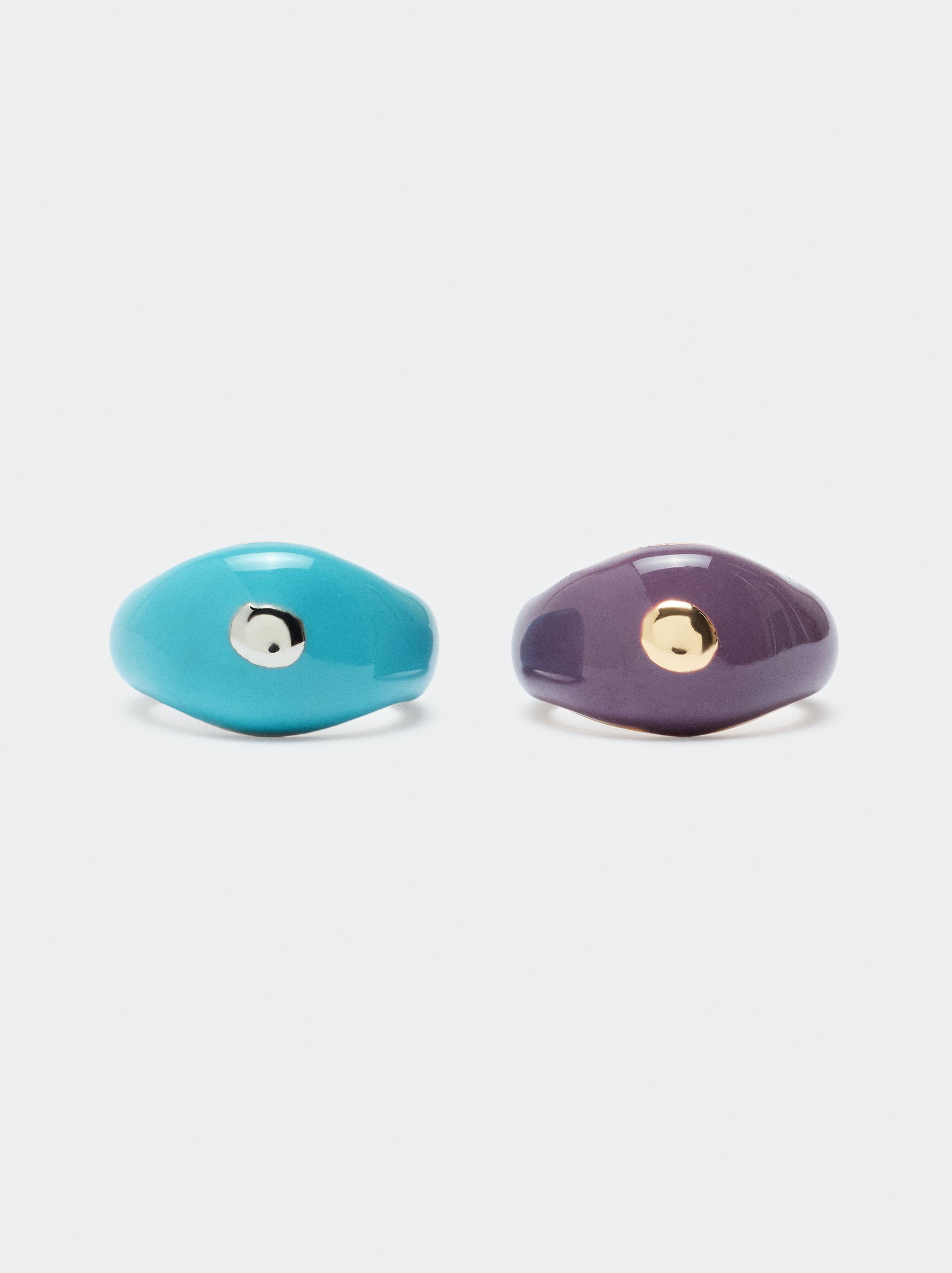 Set of rings with enamel image number 0.0