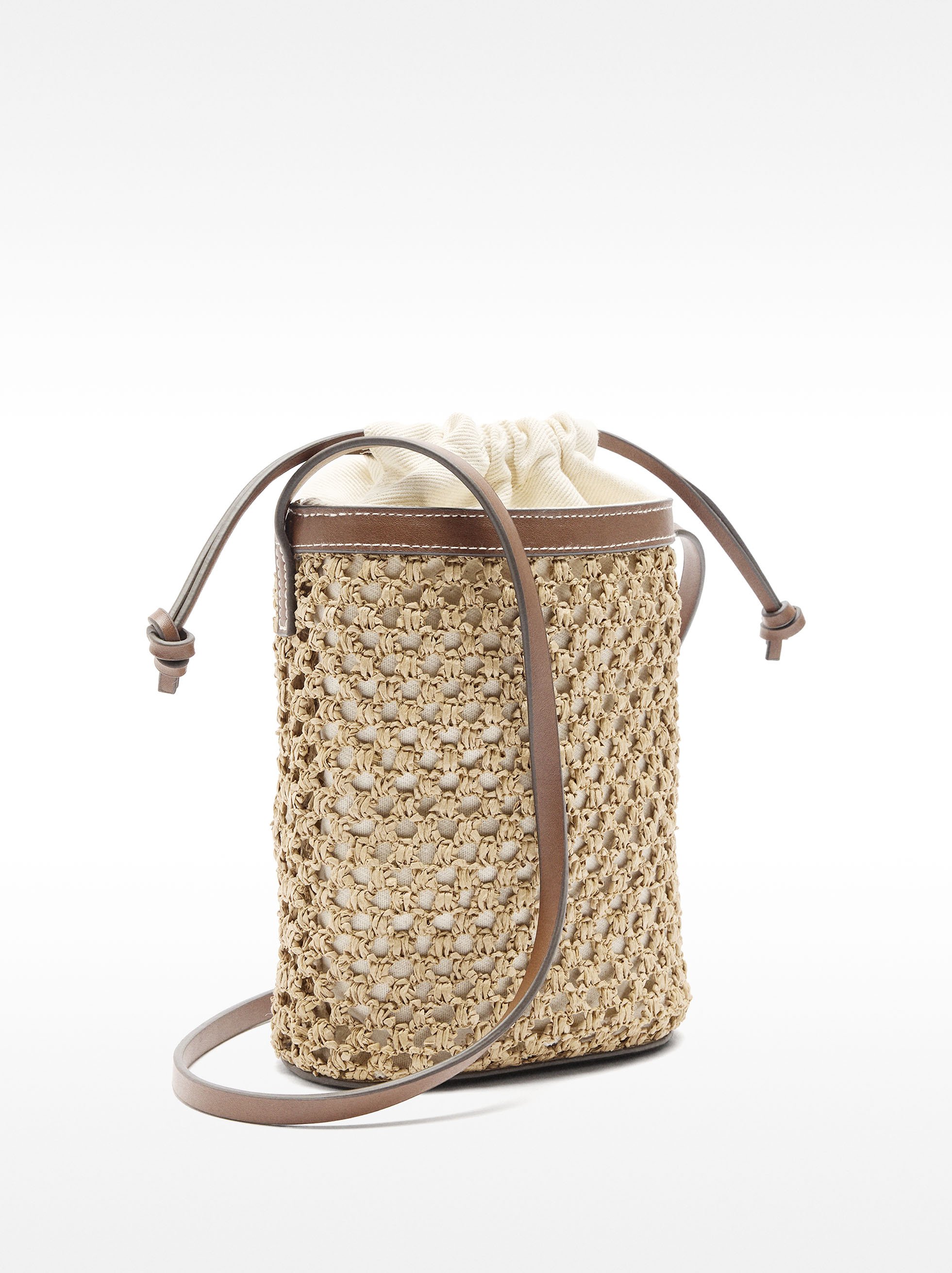 Borsa bucket effetto paglia image number 3.0