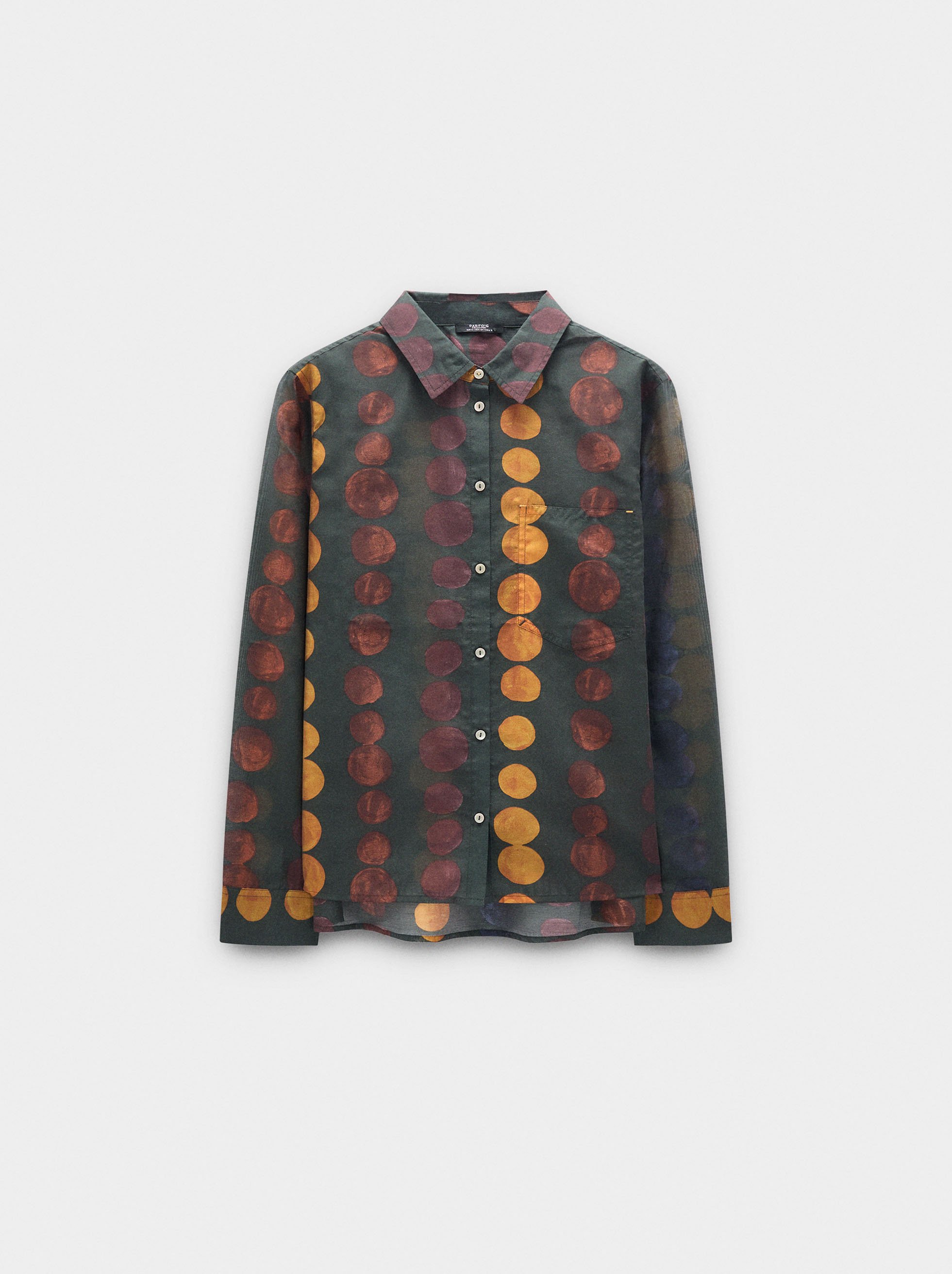 Camisa semitransparente estampada image number 4.0