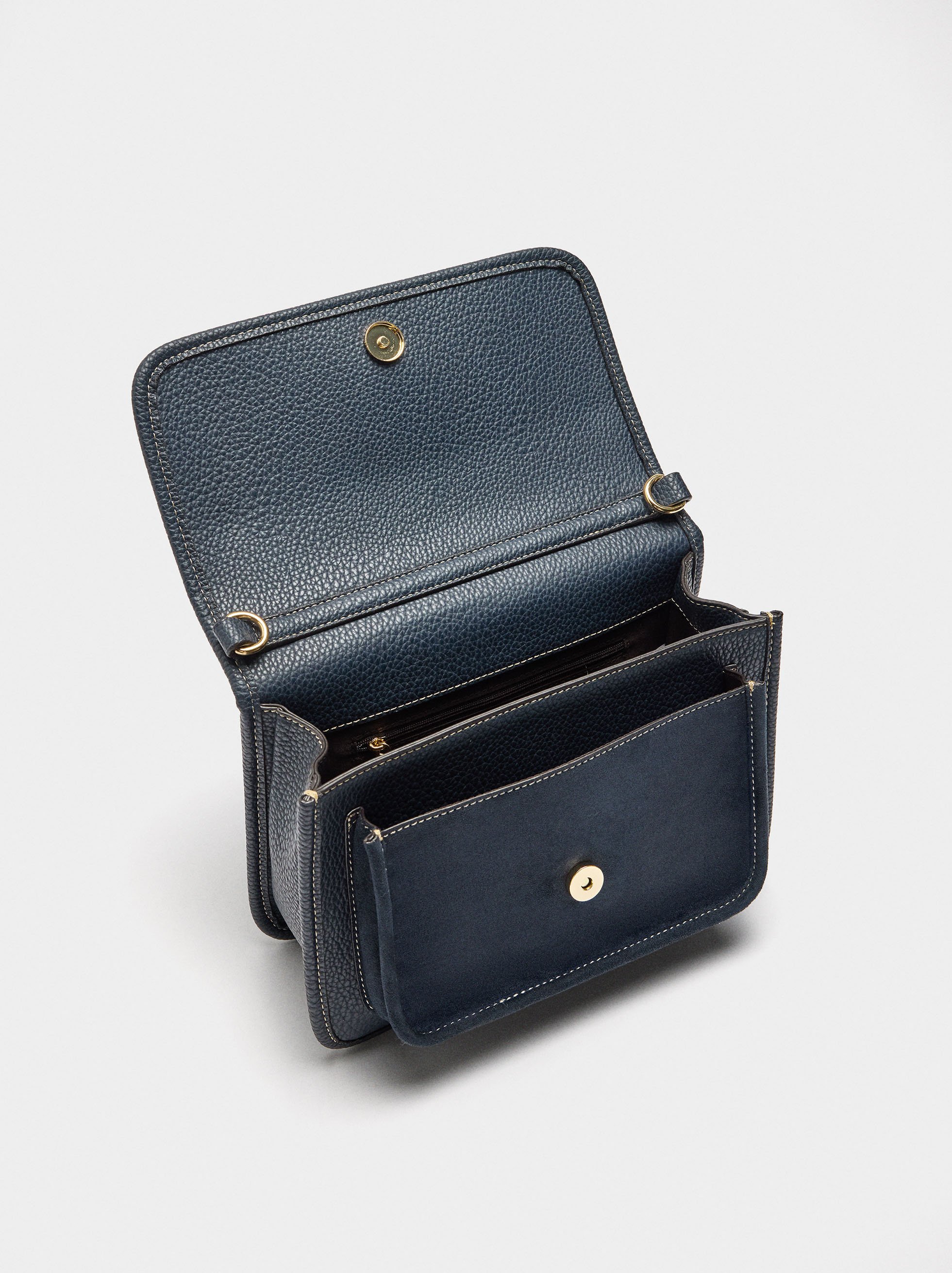 Crossbody bag with texture and flap image number 3.0