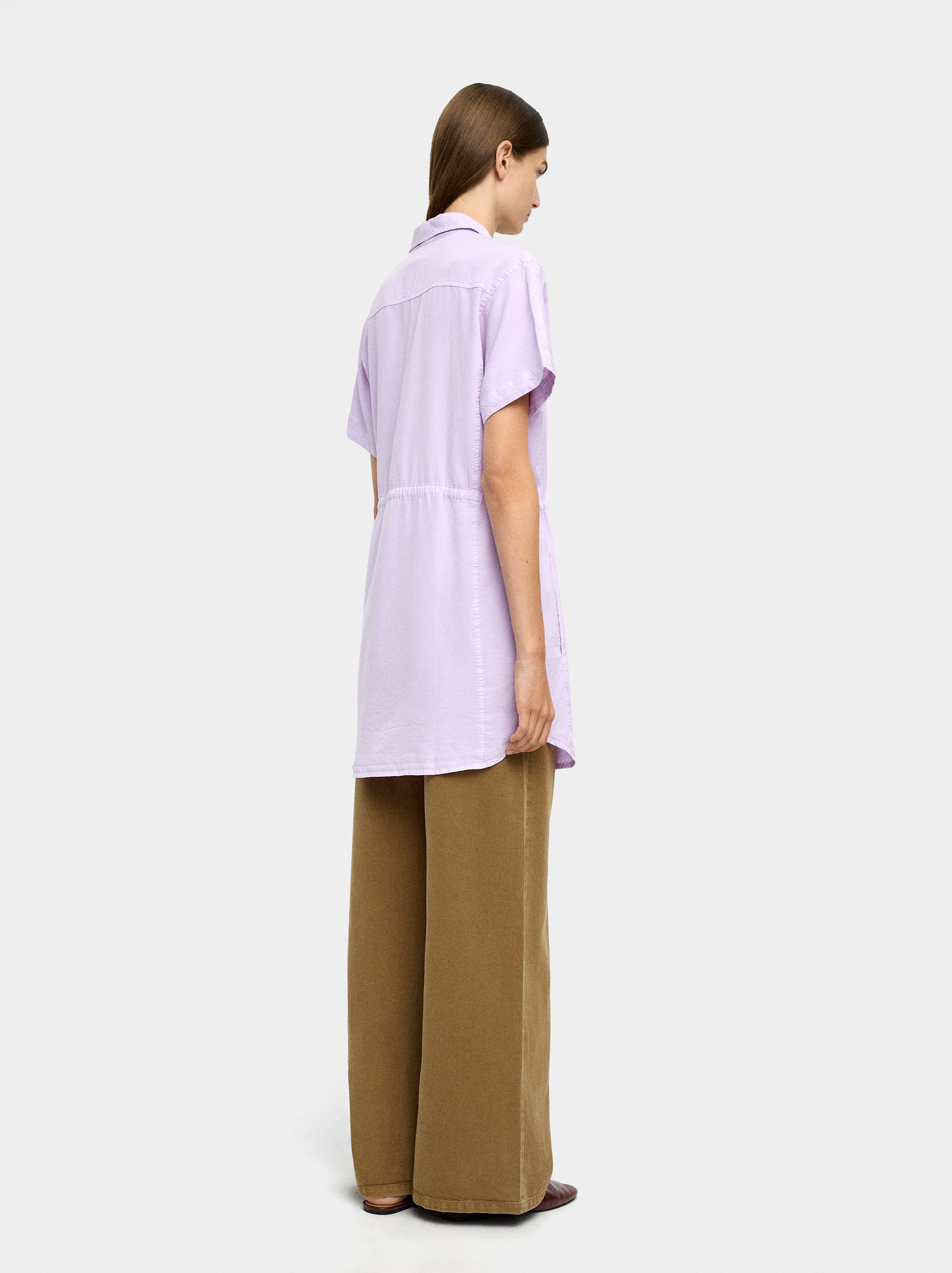 100% lyocell shirt dress image number 3.0