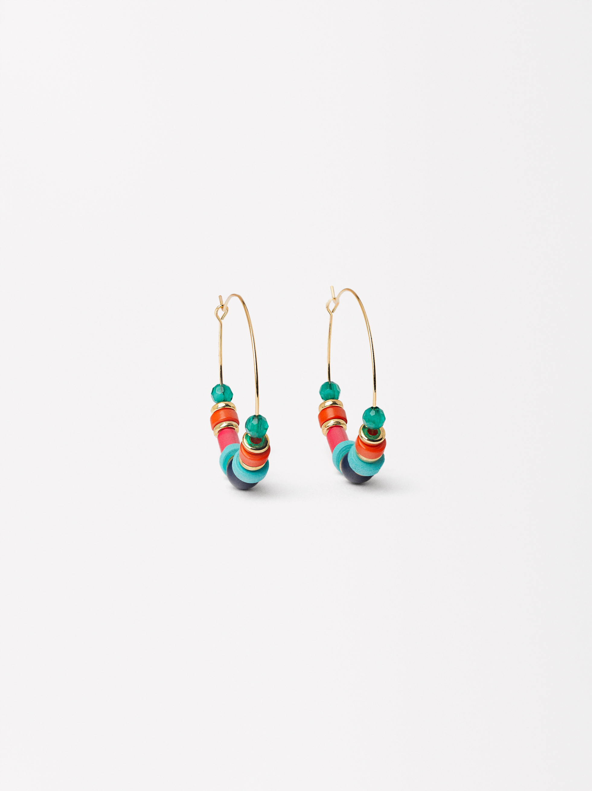 Hoops Earrings With Multicolored Beads image number 0.0