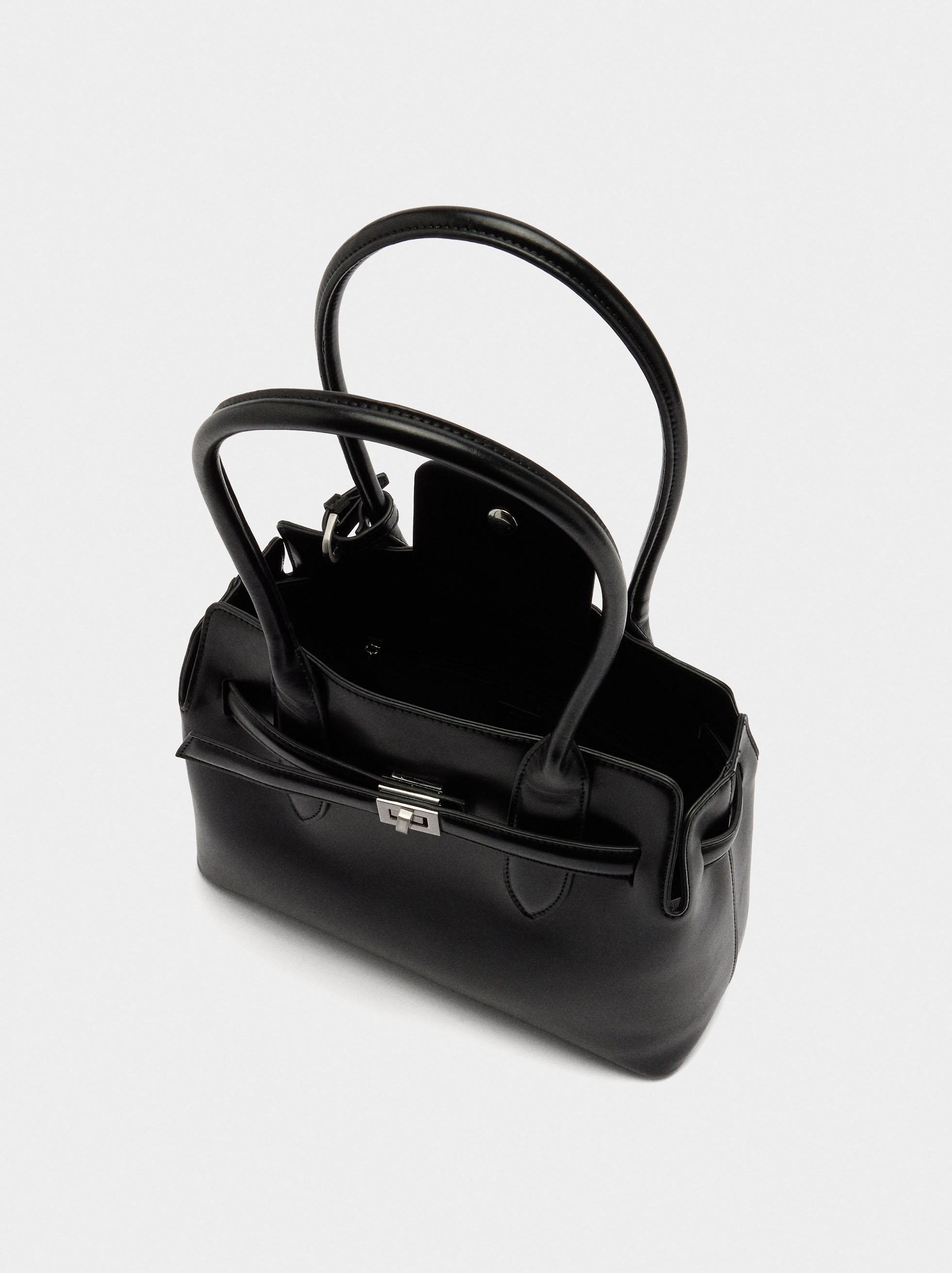 Tote bag with belt image number 4.0