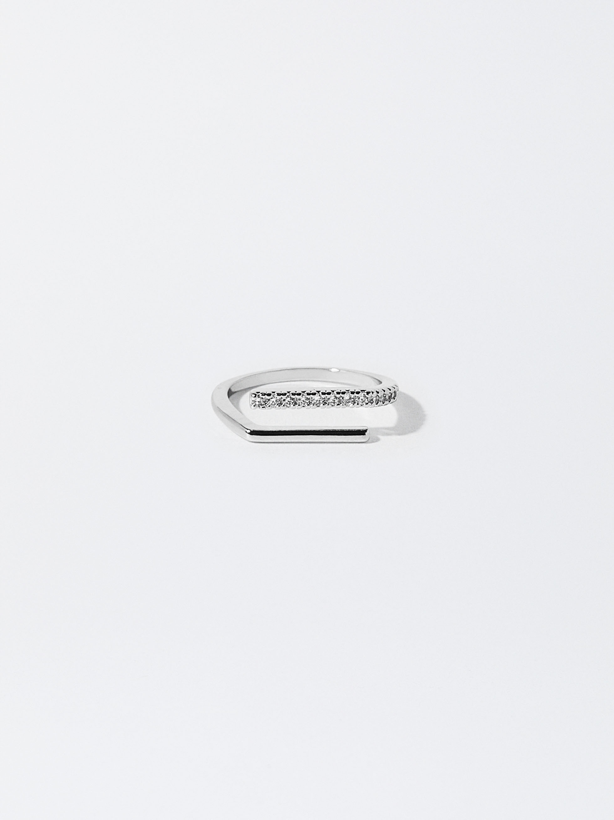 Silver-Plated Ring With Cubic Zirconia image number 0.0