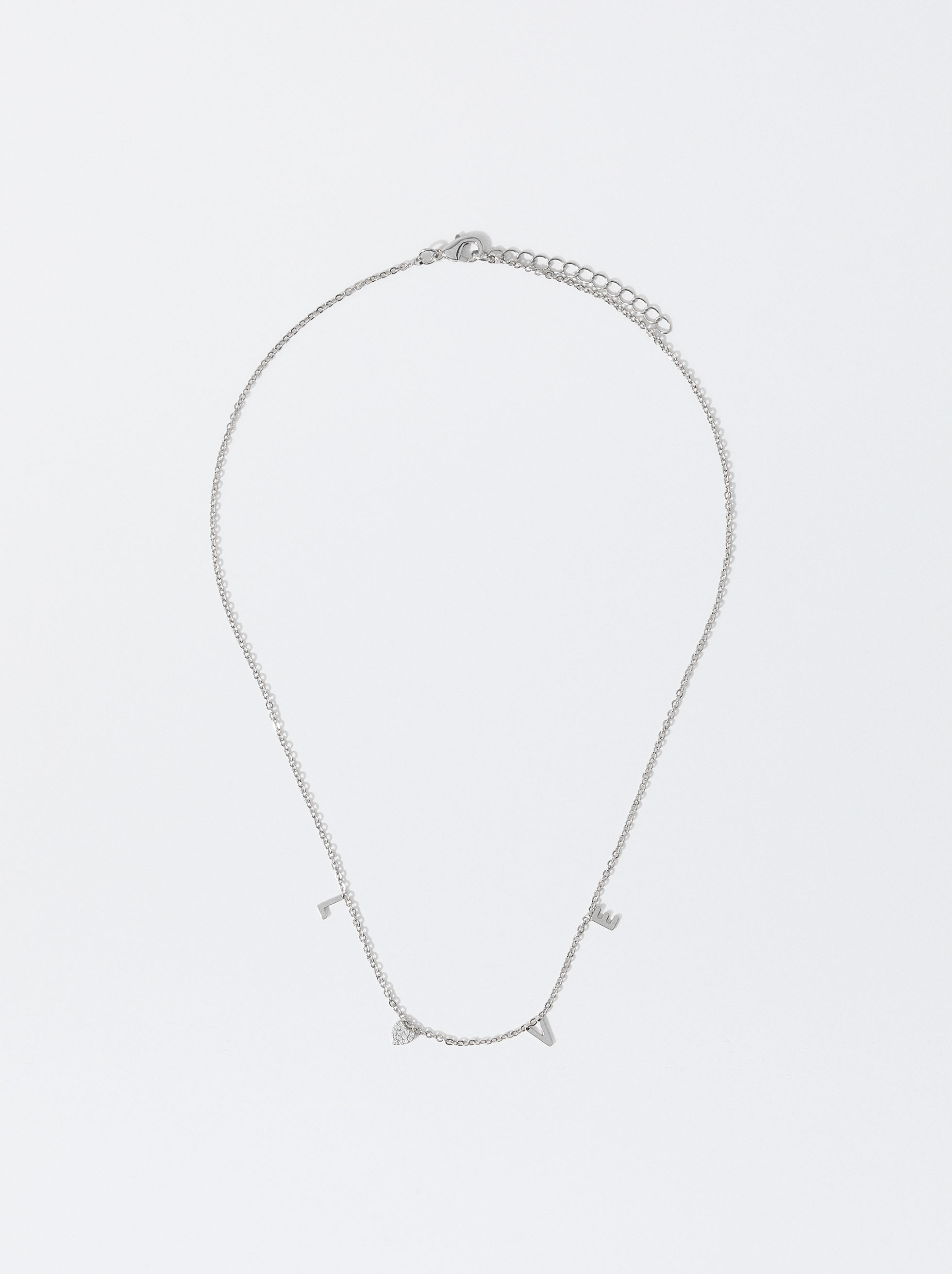 Necklace With Zirconia Love image number 0.0