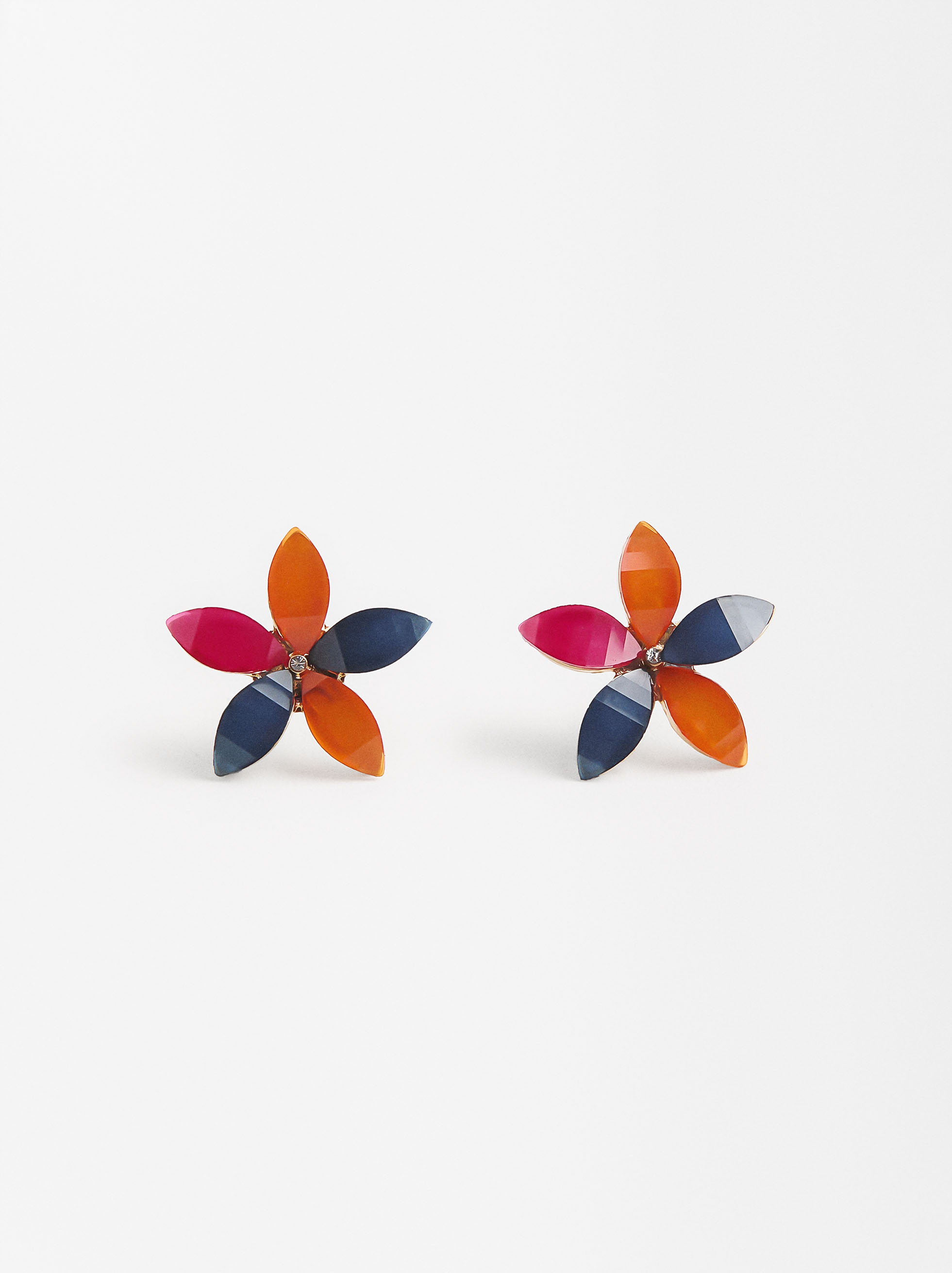 Pendientes flor con resina, Multicor, hi-res