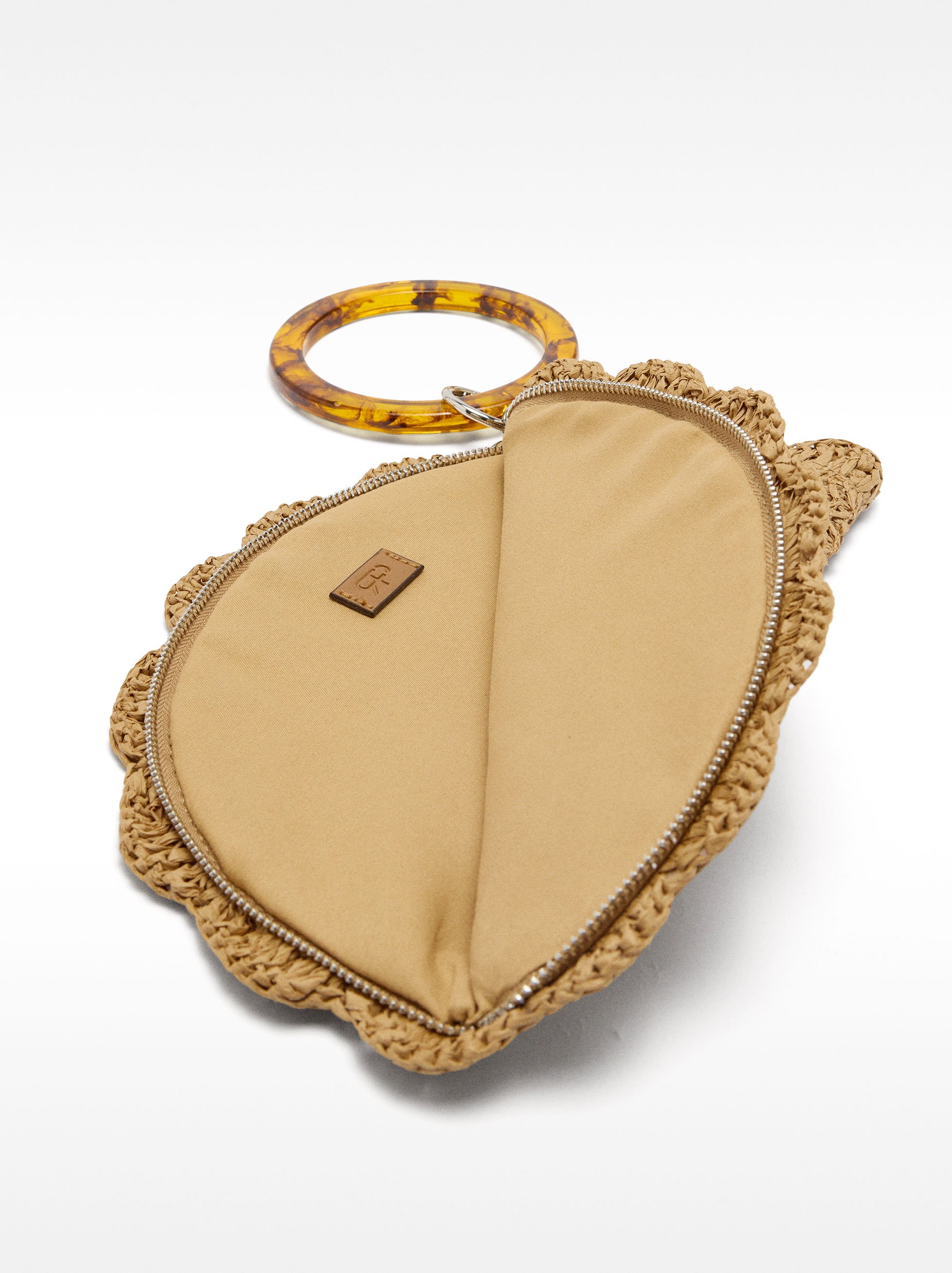 Ovale Handtasche mit Stroh-Effekt image number 4.0