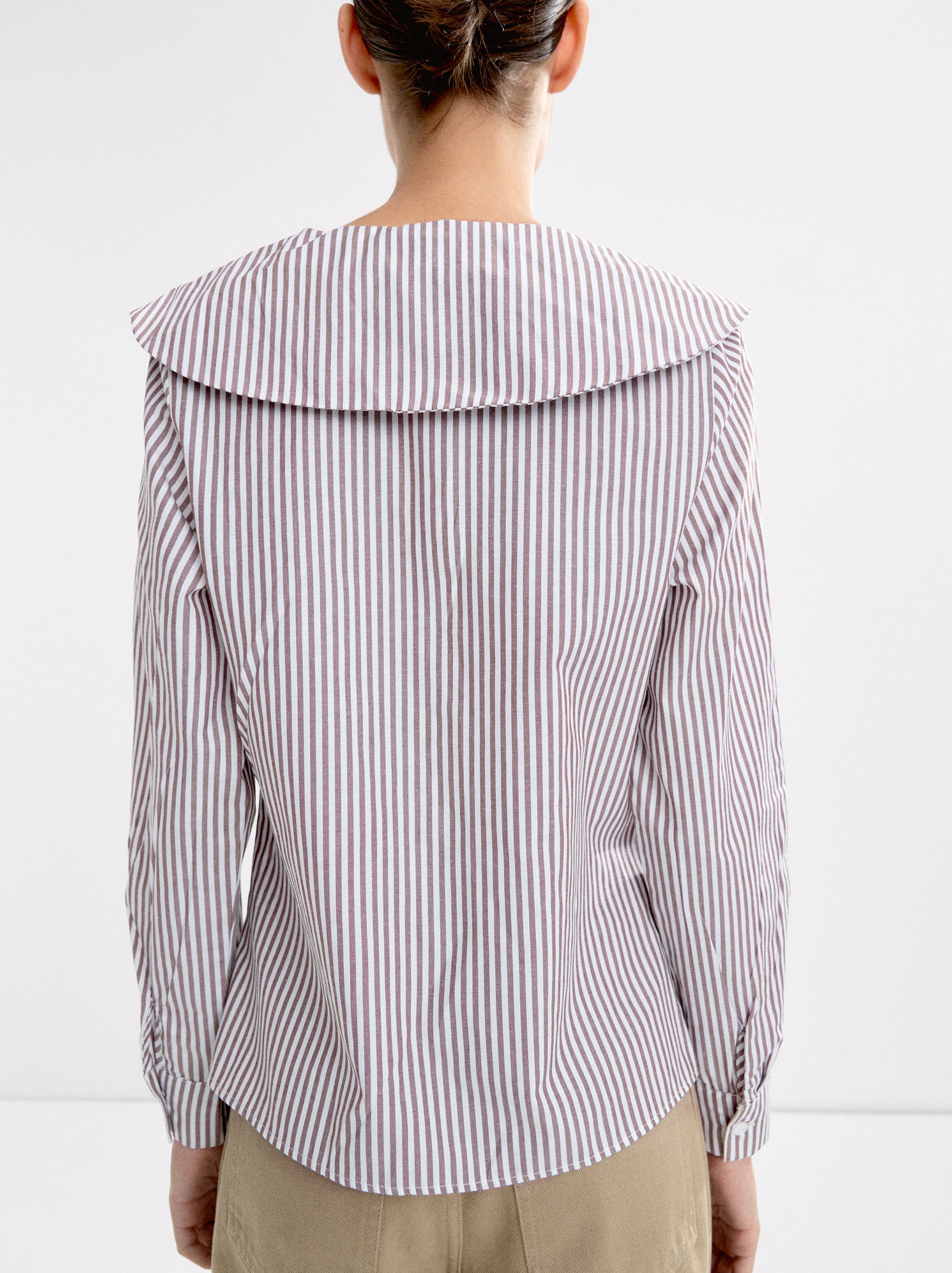 Baby collar striped shirt image number 3.0