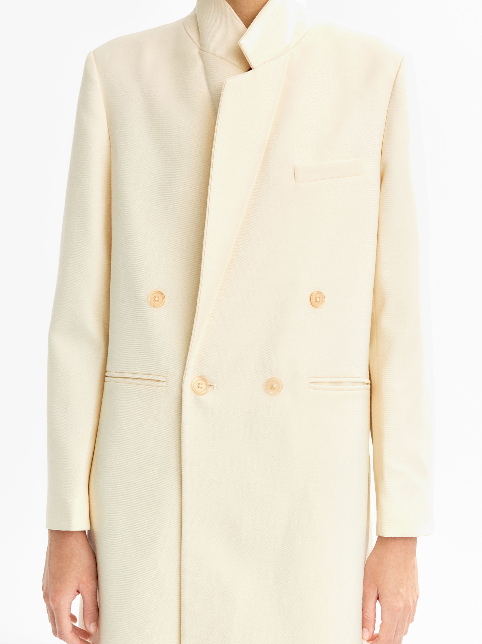 Long blazer with shoulder pads