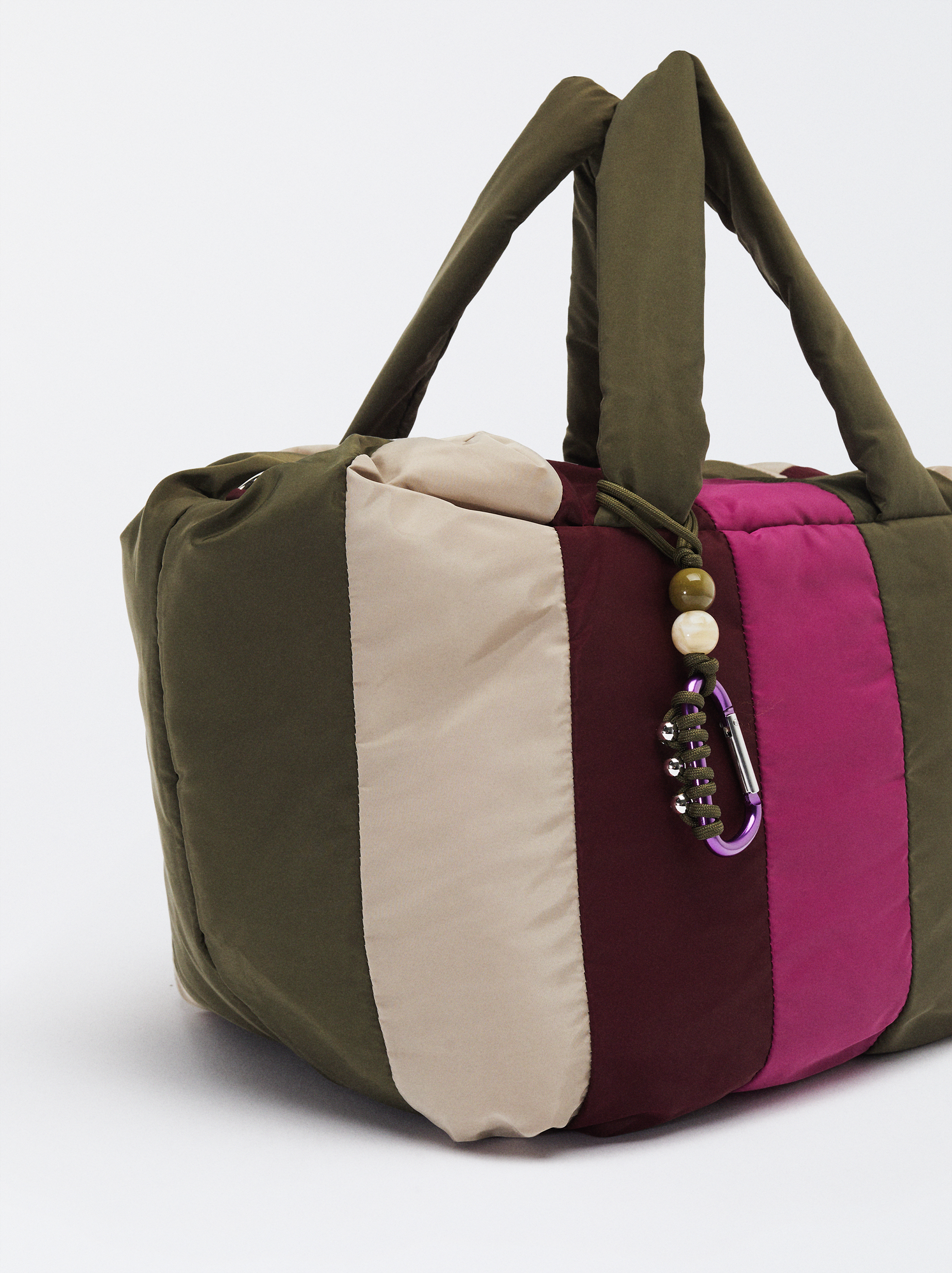 Bolso Shopper Con Rayas L image number 2.0
