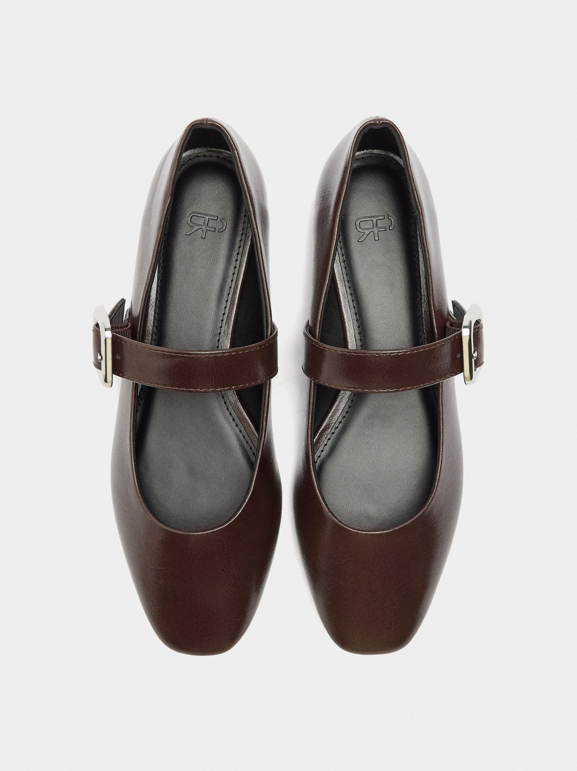Ballet flats with strap and square buckle image number 0.0