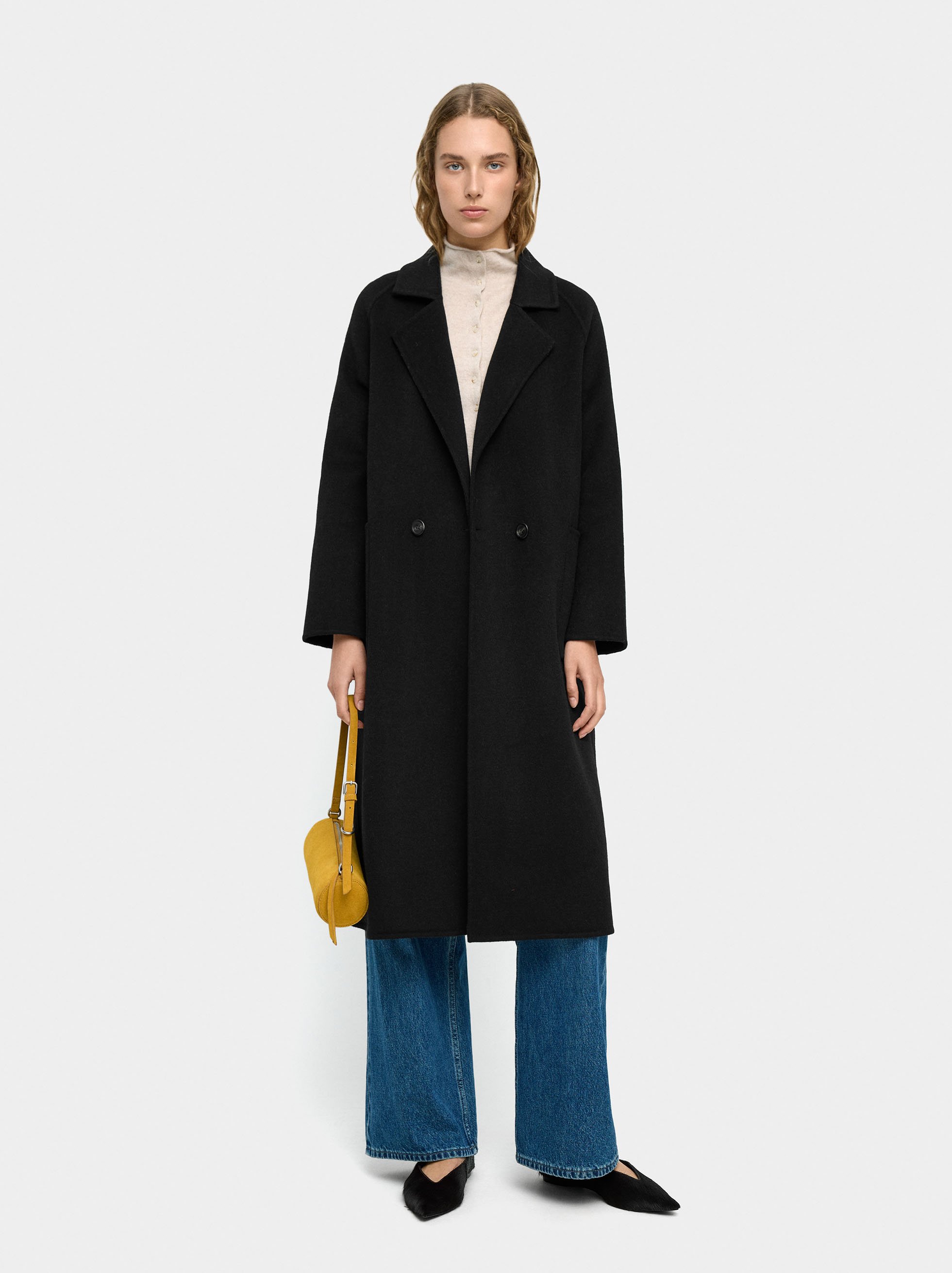 Long coat with wool blend image number 0.0