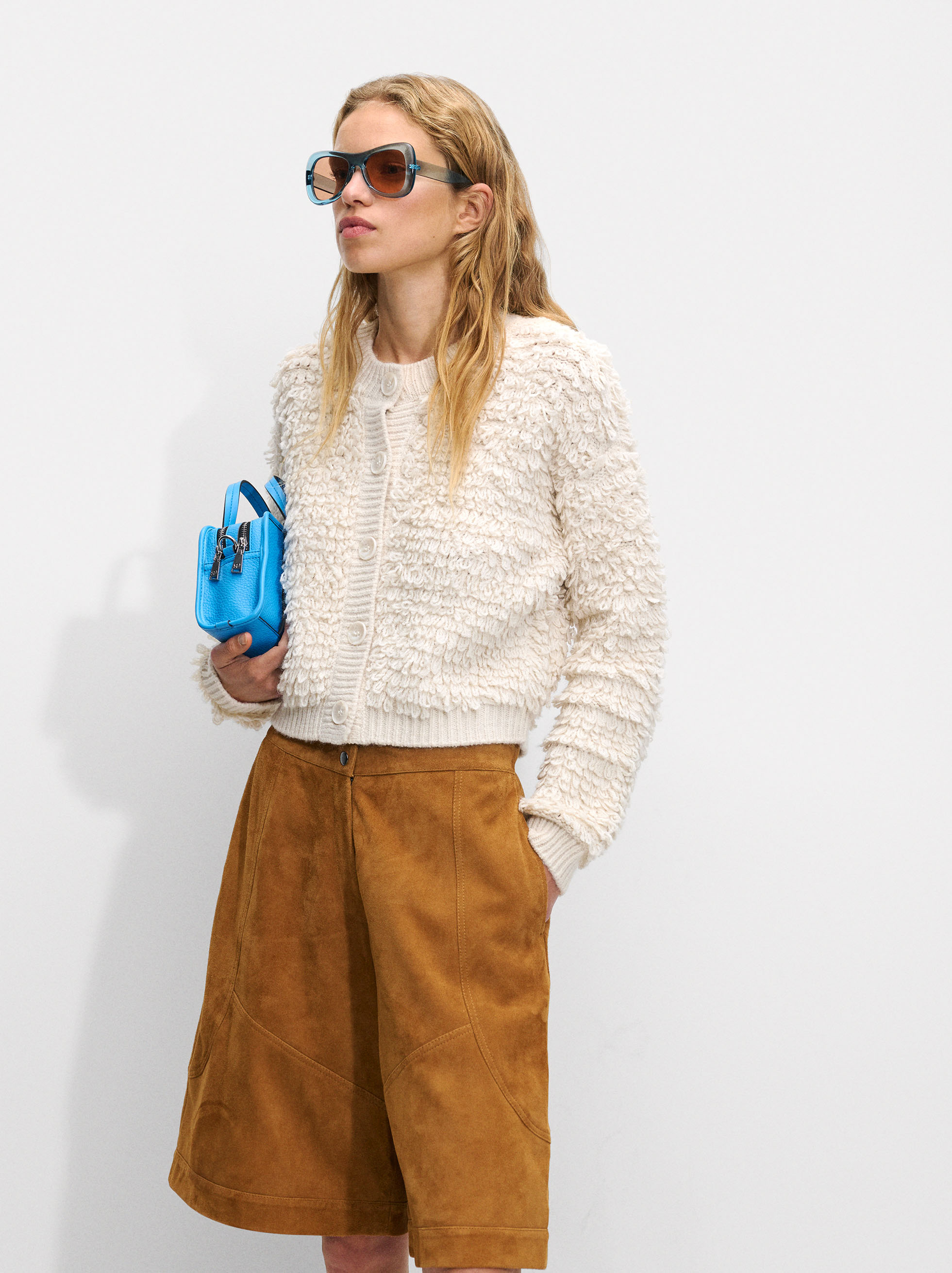Textured knit cardigan