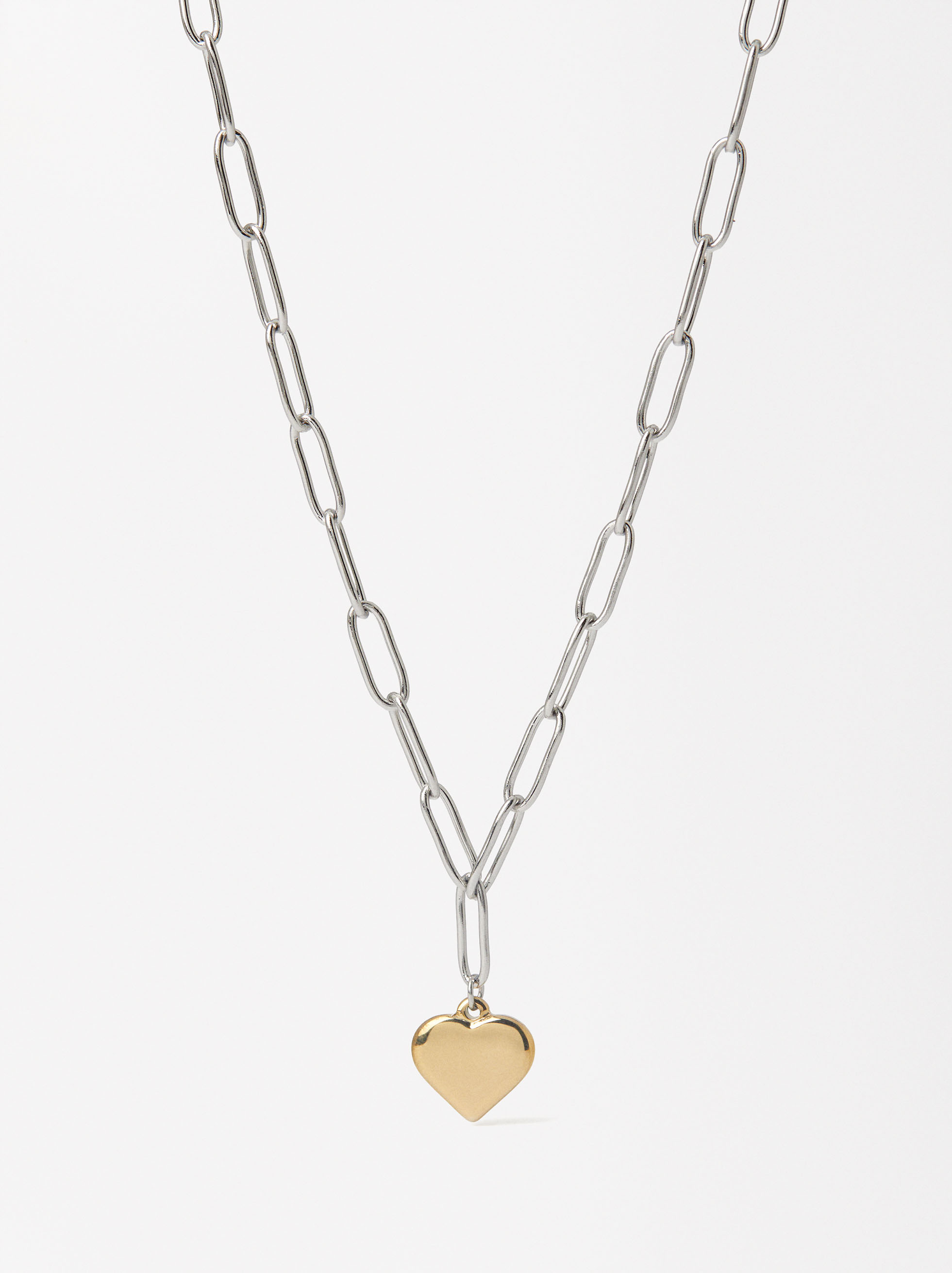 Heart Link Necklace - Stainless Steel image number 2.0