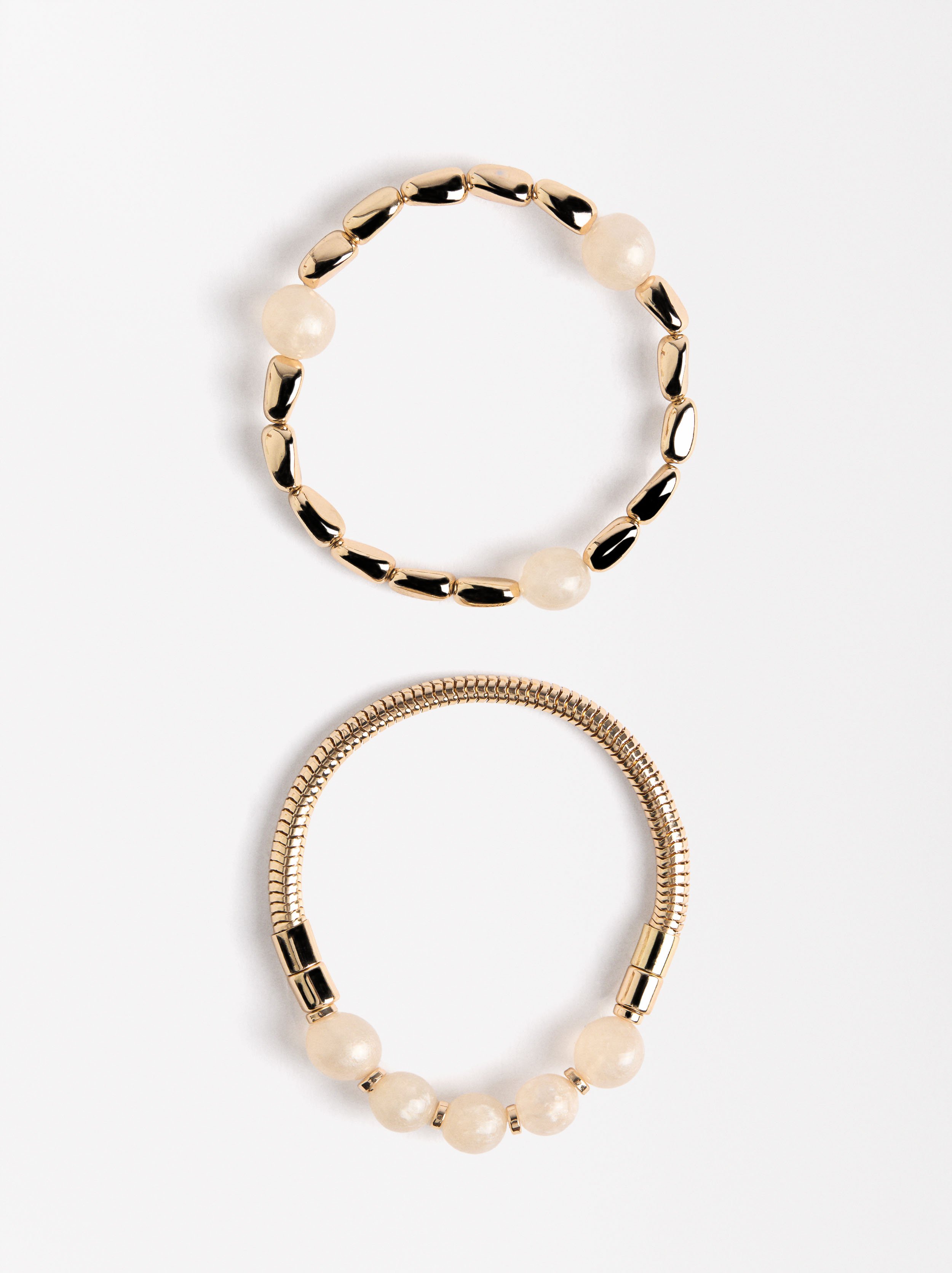 Set of elastic bracelets with resin image number 2.0