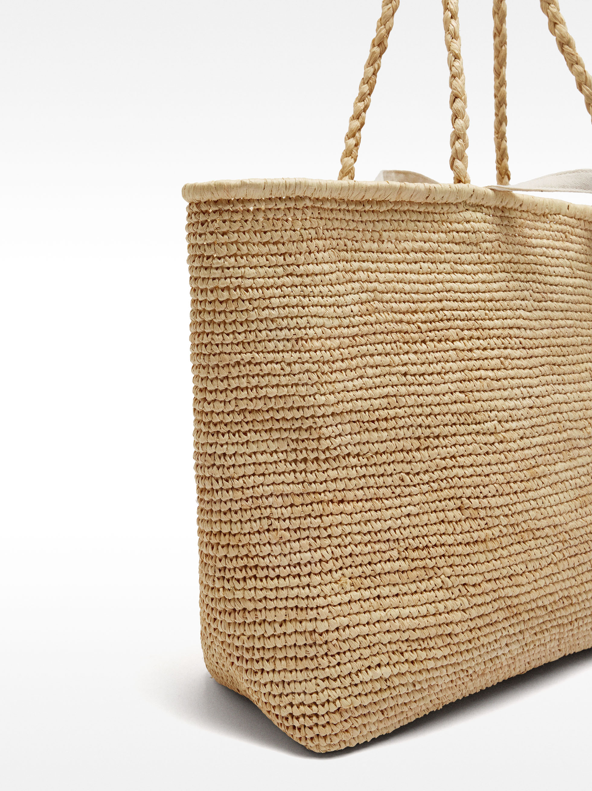 Bolso shopper de rafia L image number 2.0