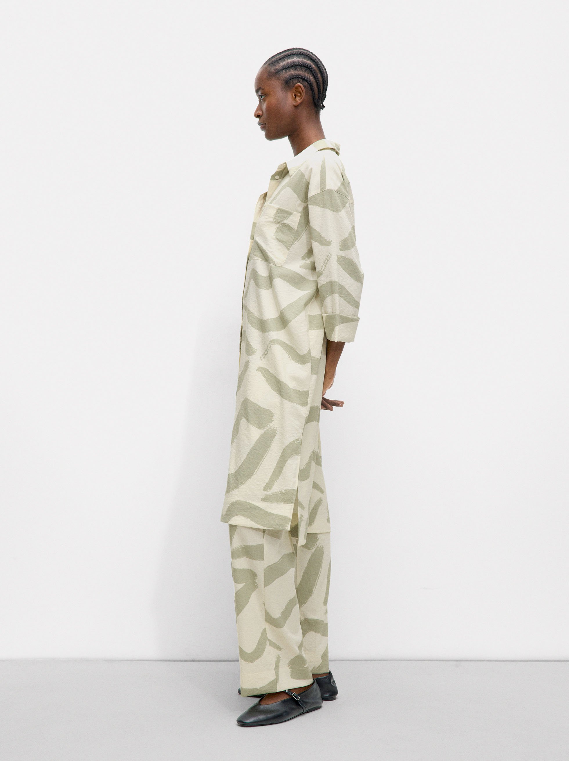 Printed shirt dress image number 2.0