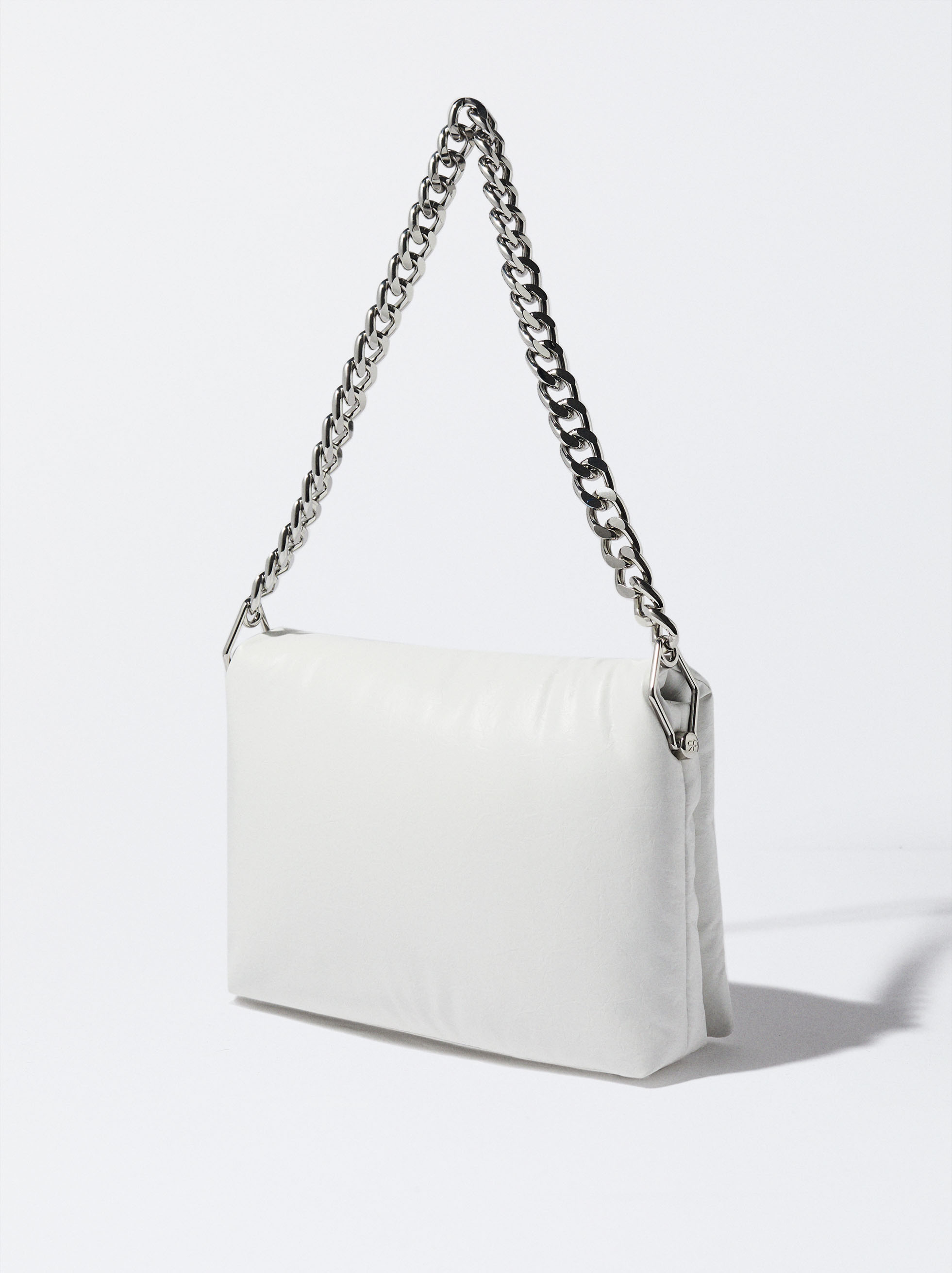 White bag silver chain hot sale
