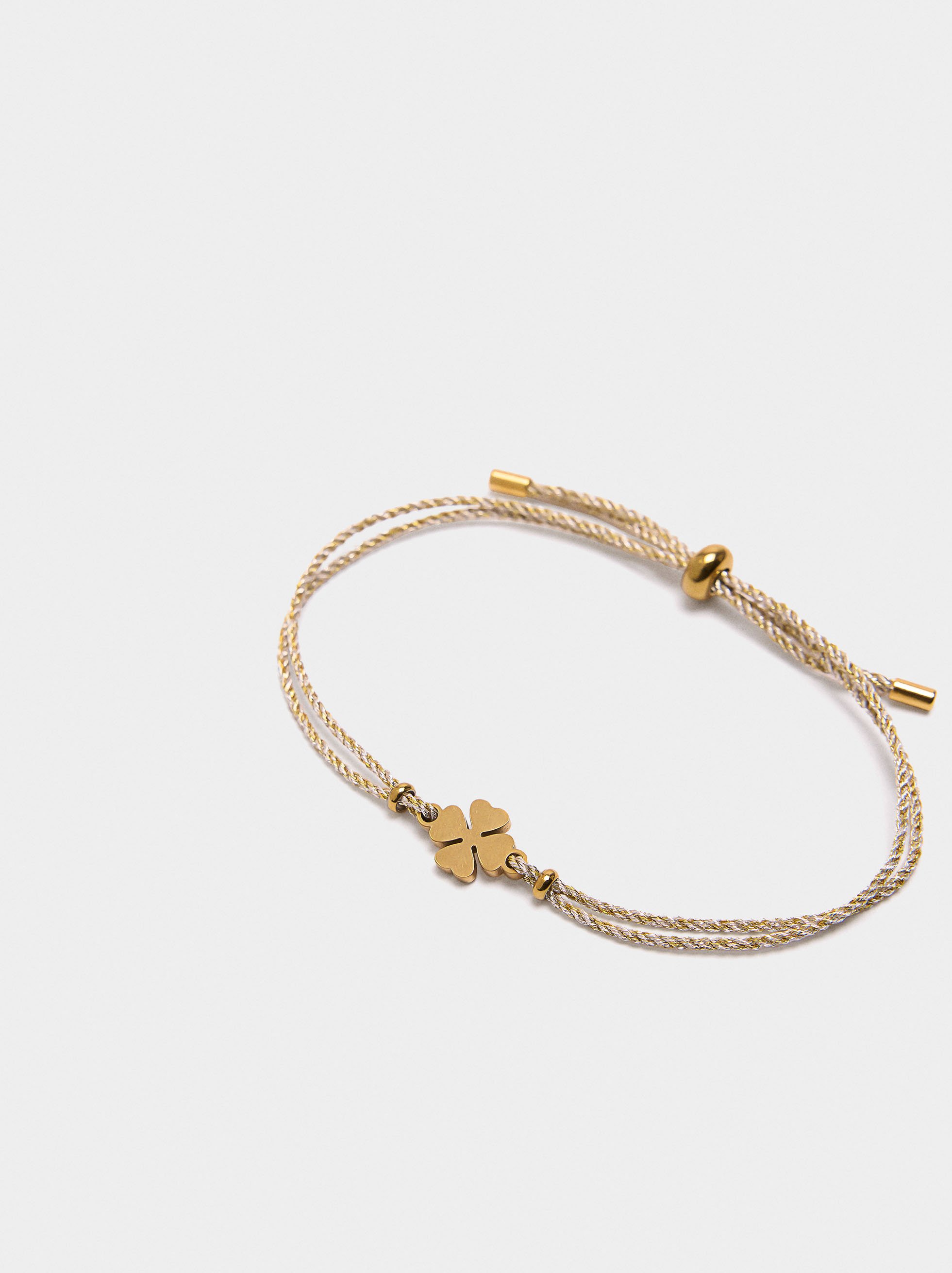 Adjustable bracelet with charm - stainless steel image number 1.0