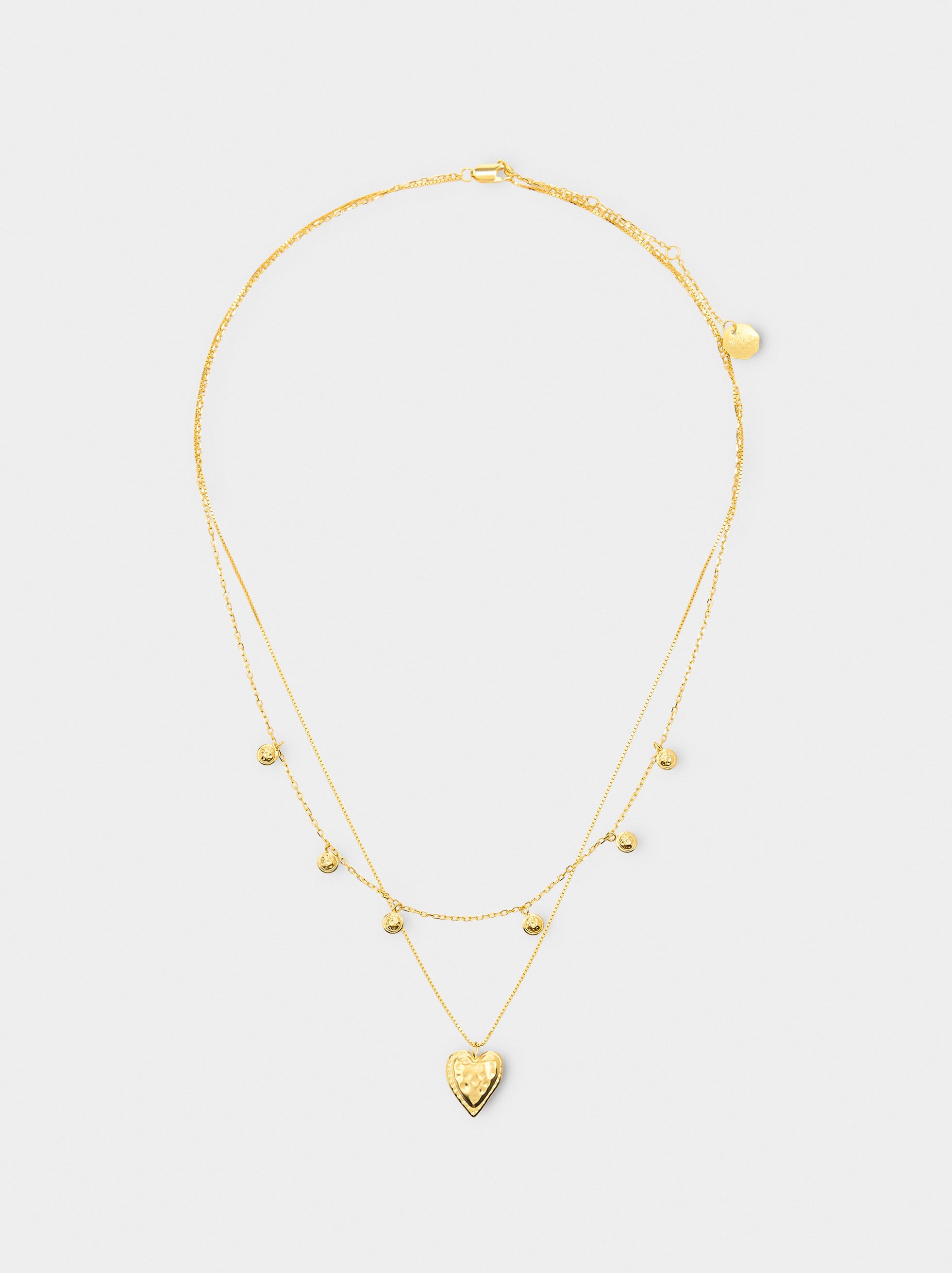 Double necklace with heart pendant - 925 sterling silver image number 2.0