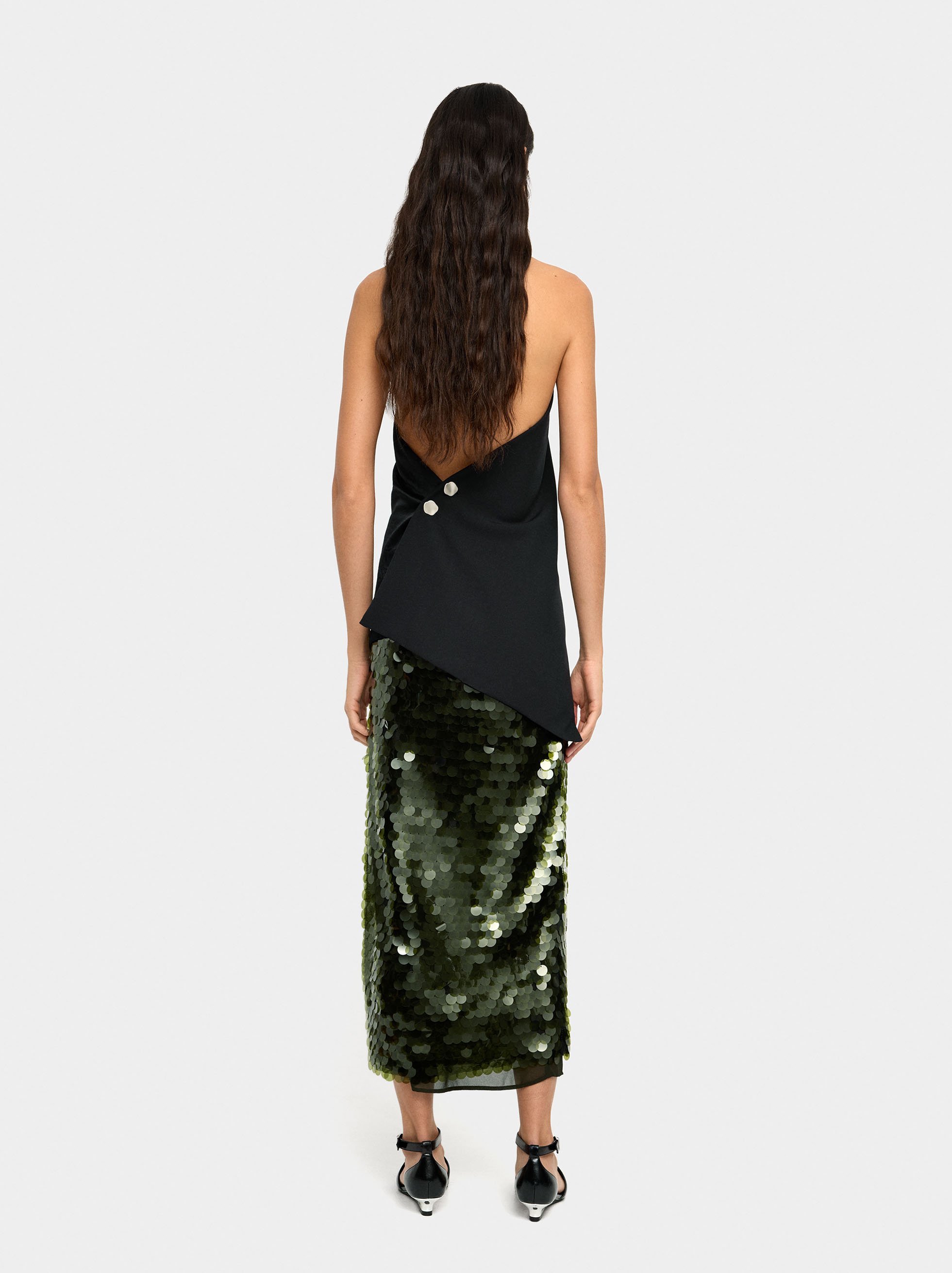 Long skirt with sequins image number 3.0