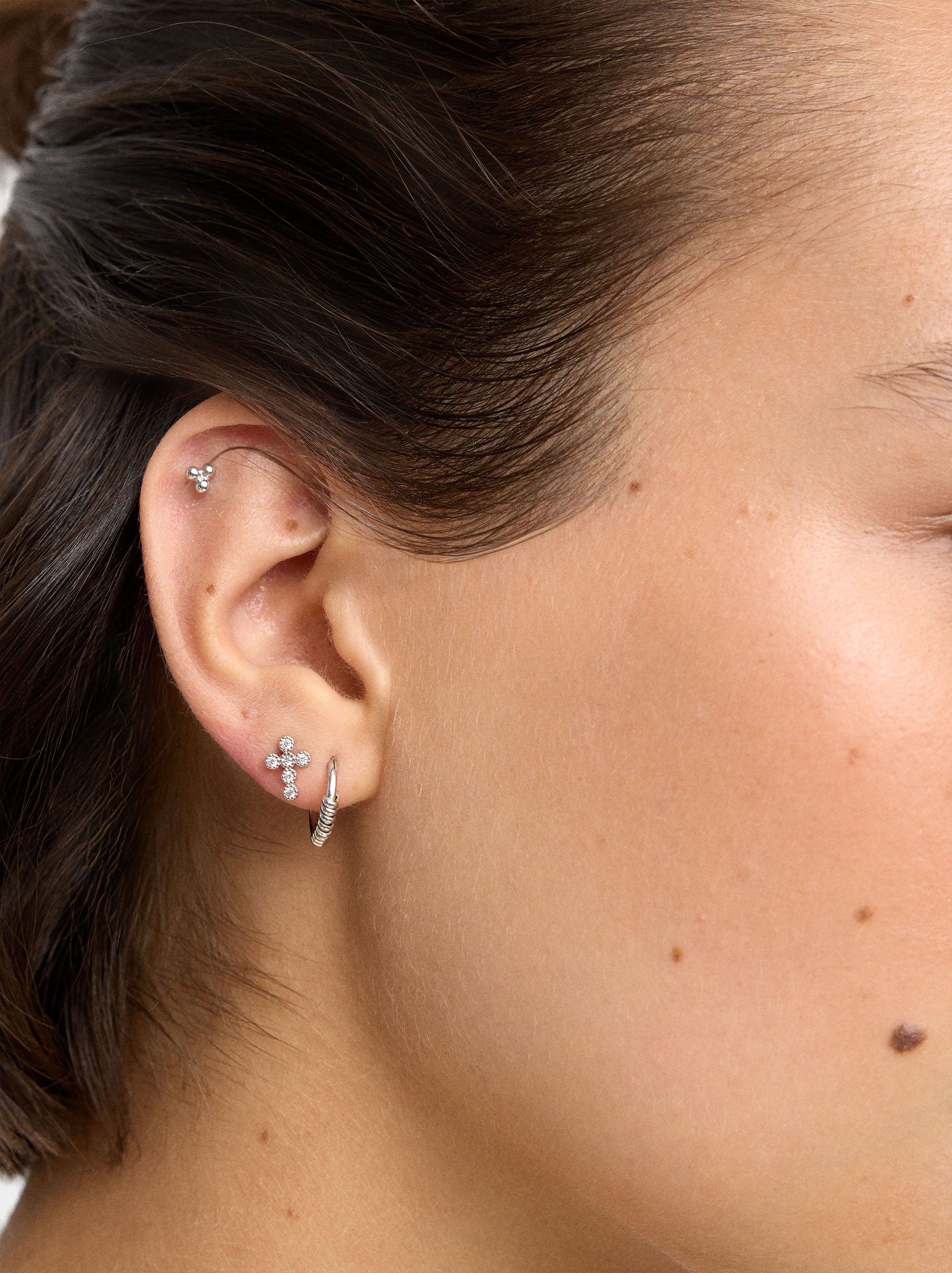 Set of earrings with crystals - 925 sterling silver image number 1.0