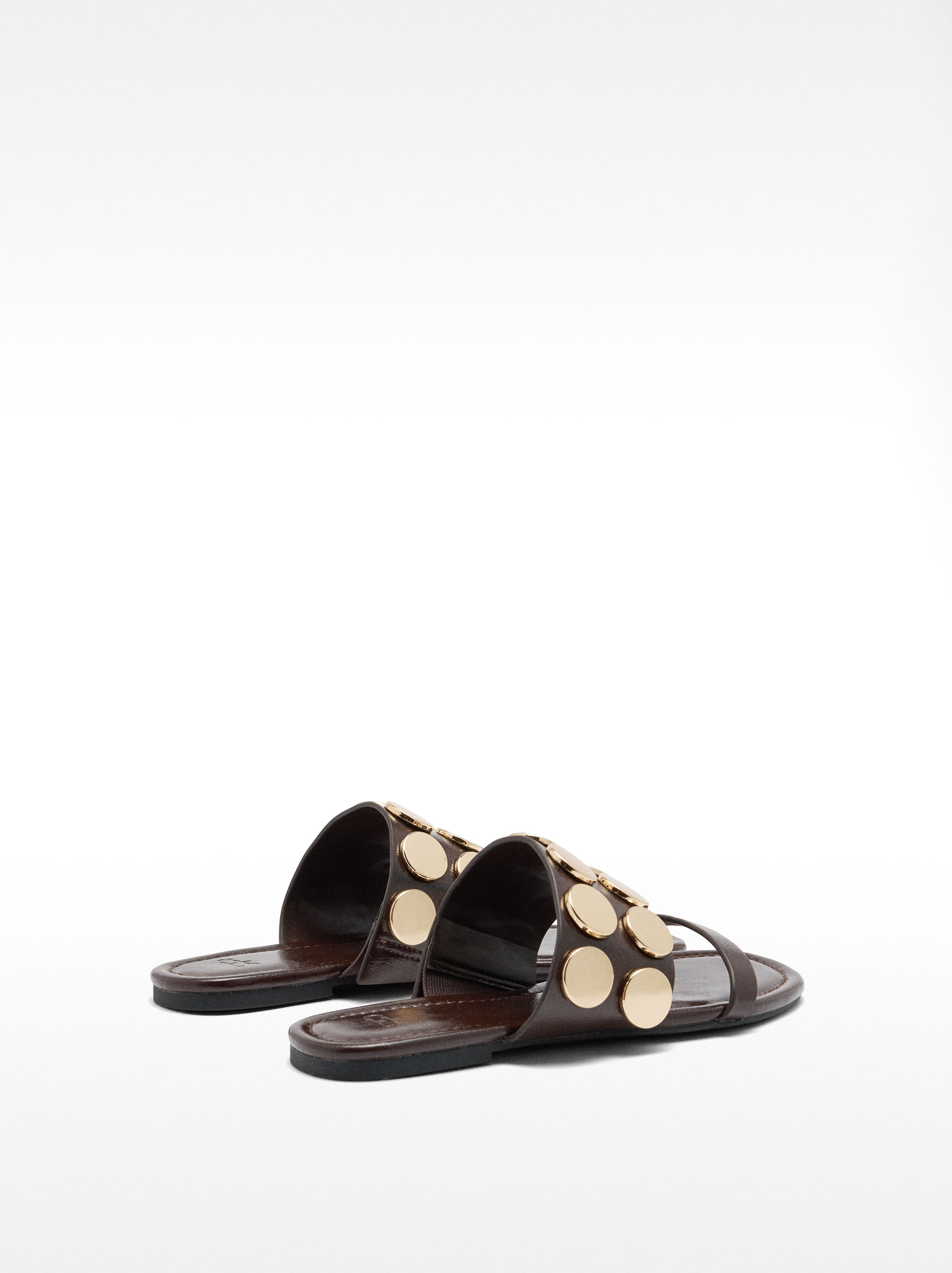 Flat sandals with metallic details image number 3.0