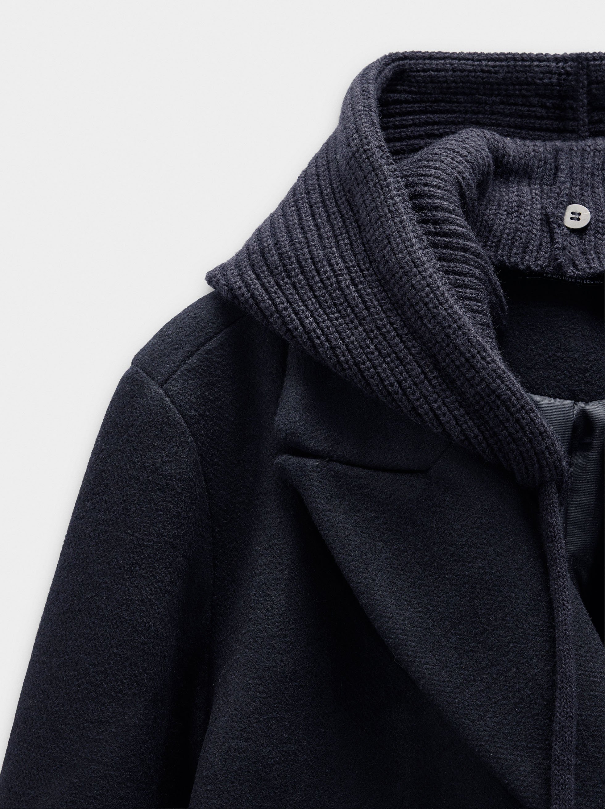 Jacket with wool blend with removable hood image number 6.0