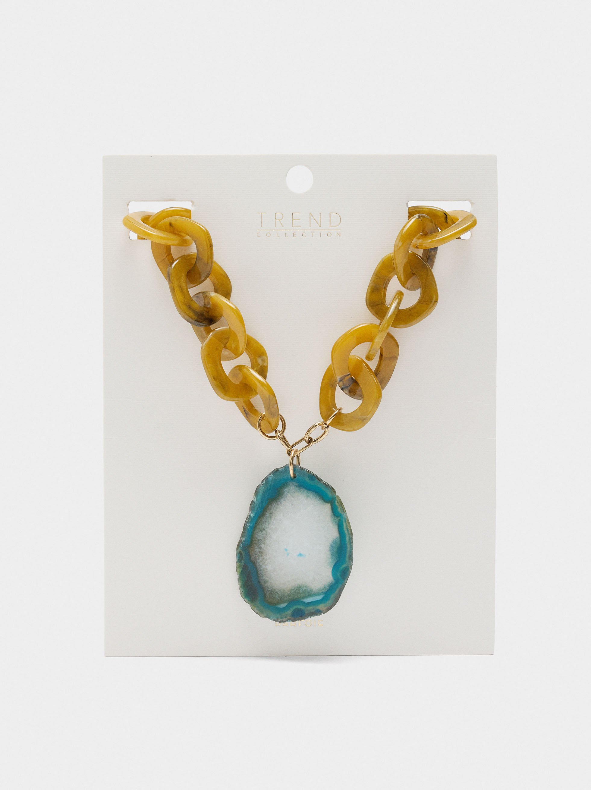 Maxi links necklace with stone image number 3.0