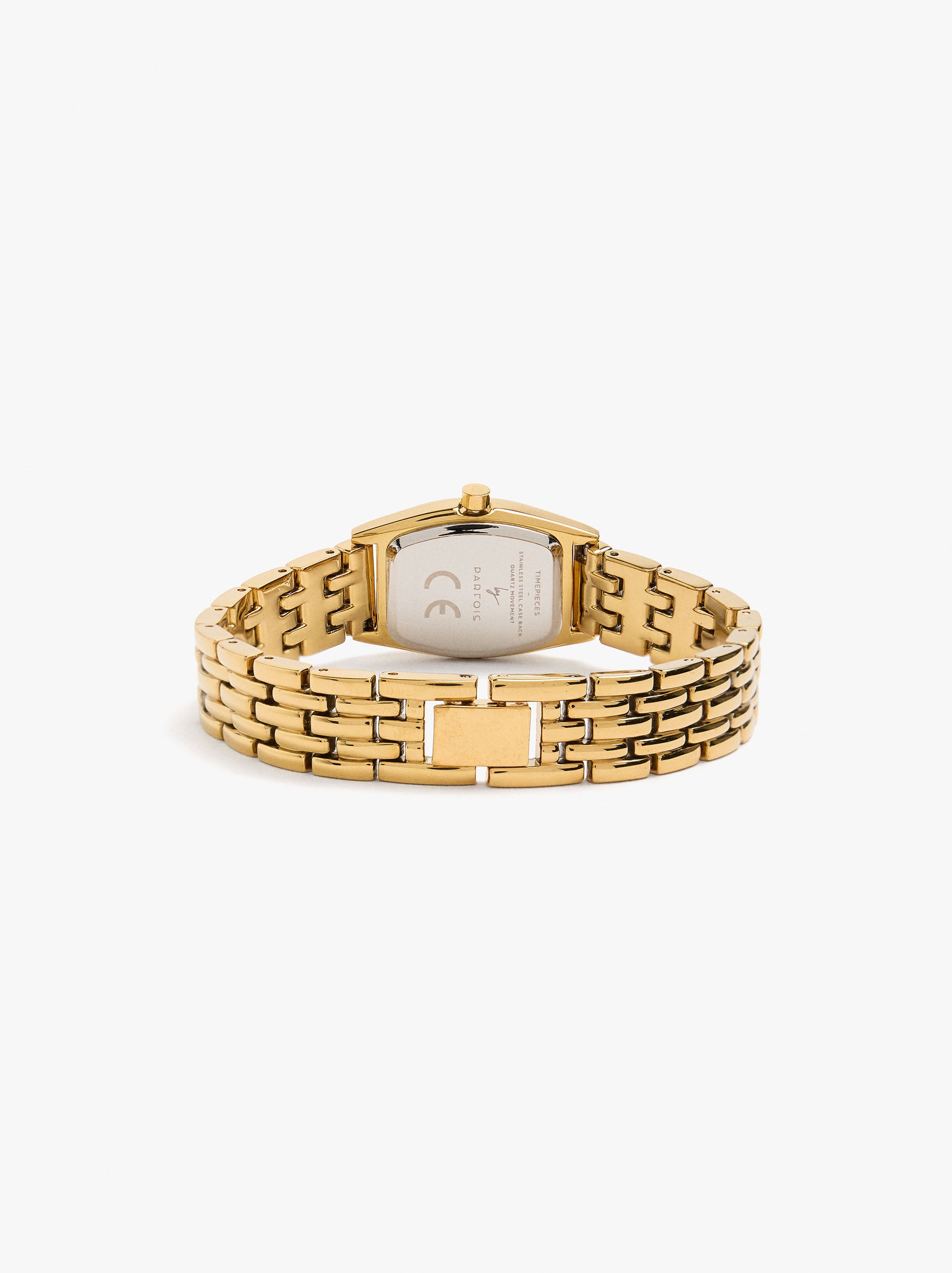 Rectangular watch with stainless steel bracelet image number 2.0