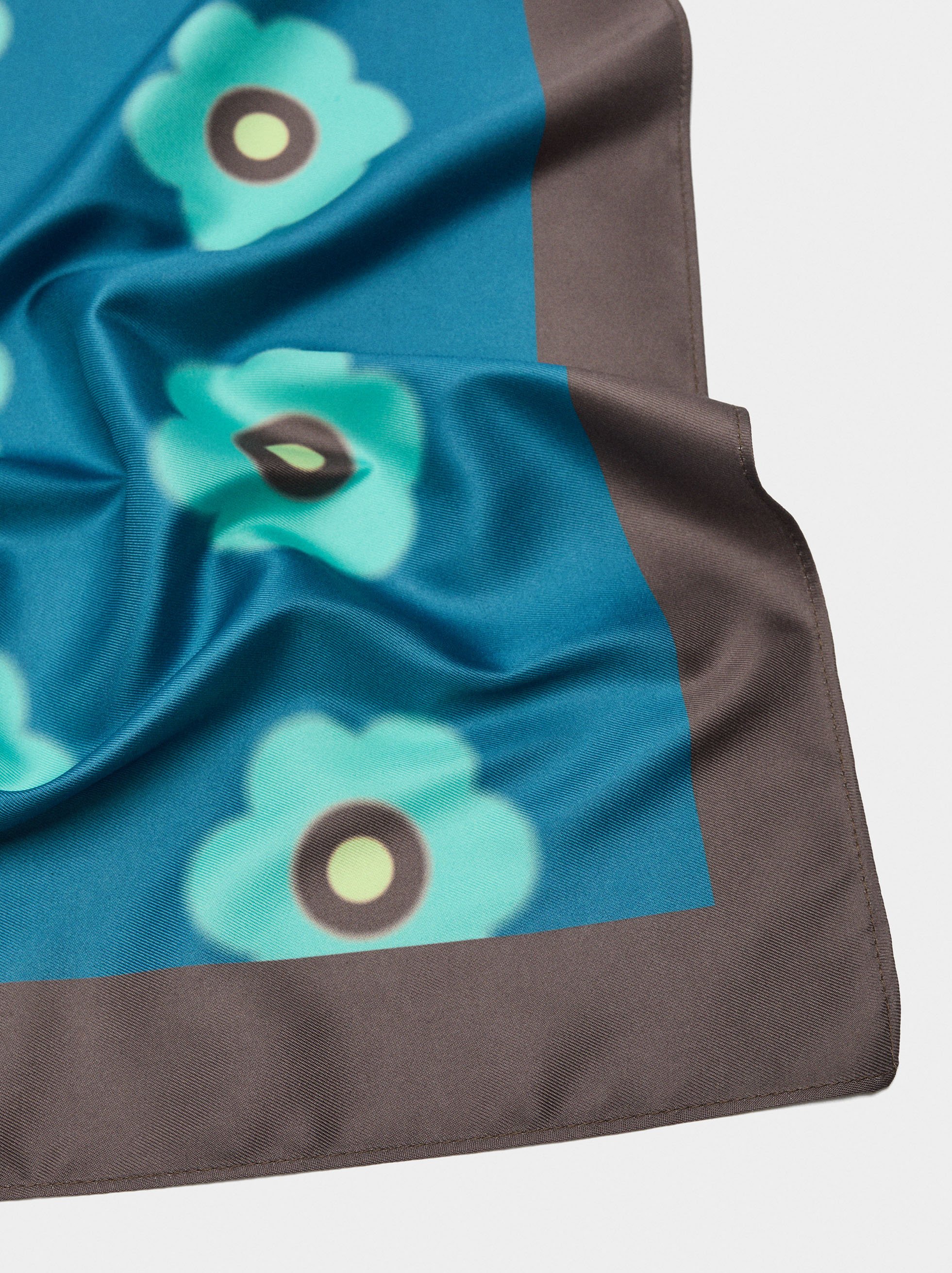 Satin square printed scarf image number 1.0