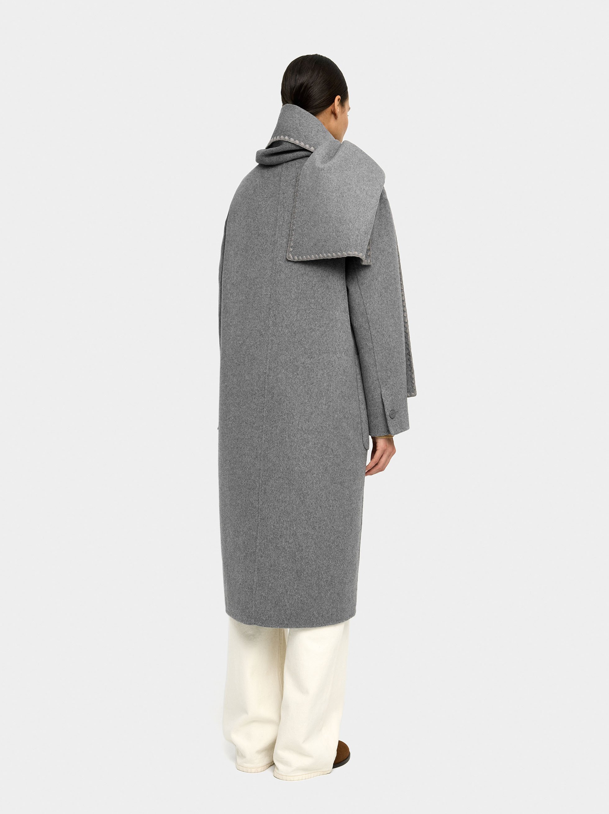 Coat with wool blend cape image number 3.0