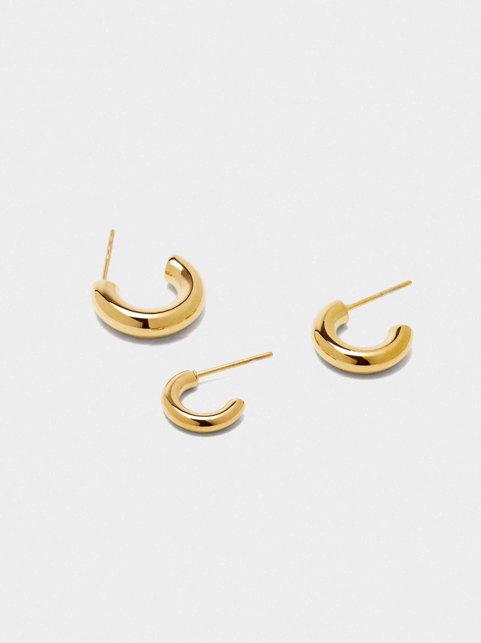 Set of tubular hoop earrings - stainless steel image number 1.0