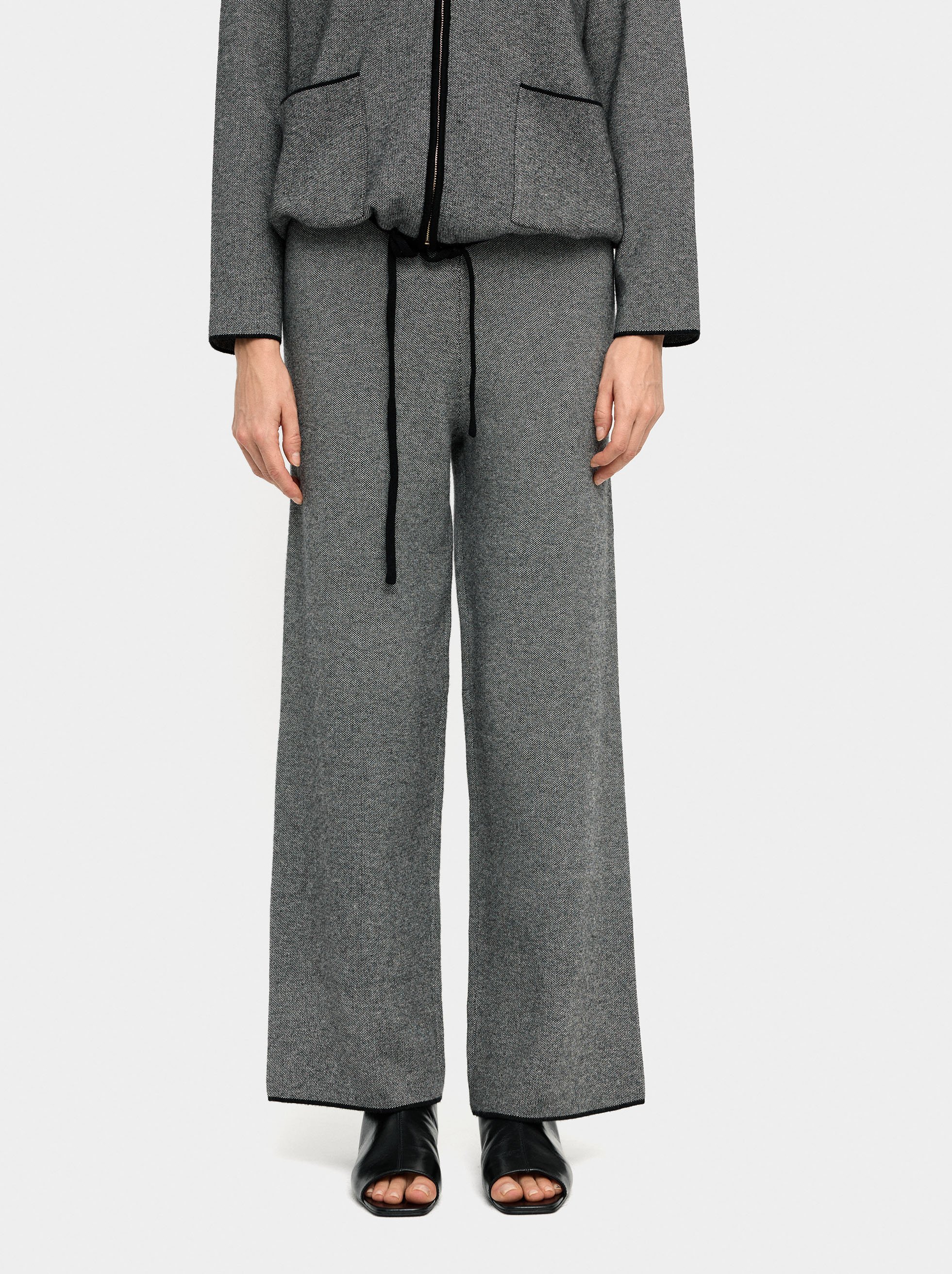 Knit trousers with elastic waist image number 1.0