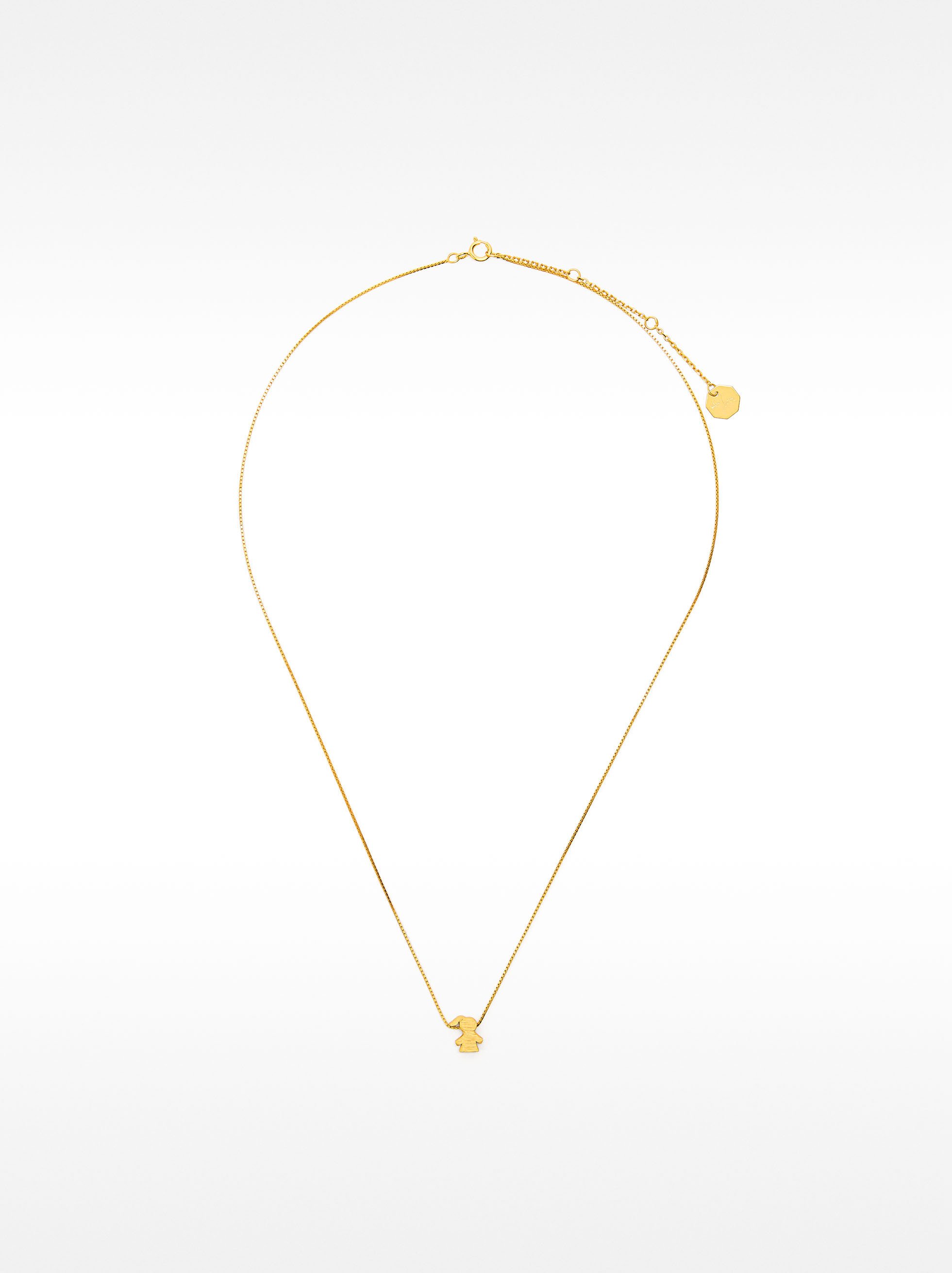 Short necklace with girl charm - 925 sterling silver image number 2.0