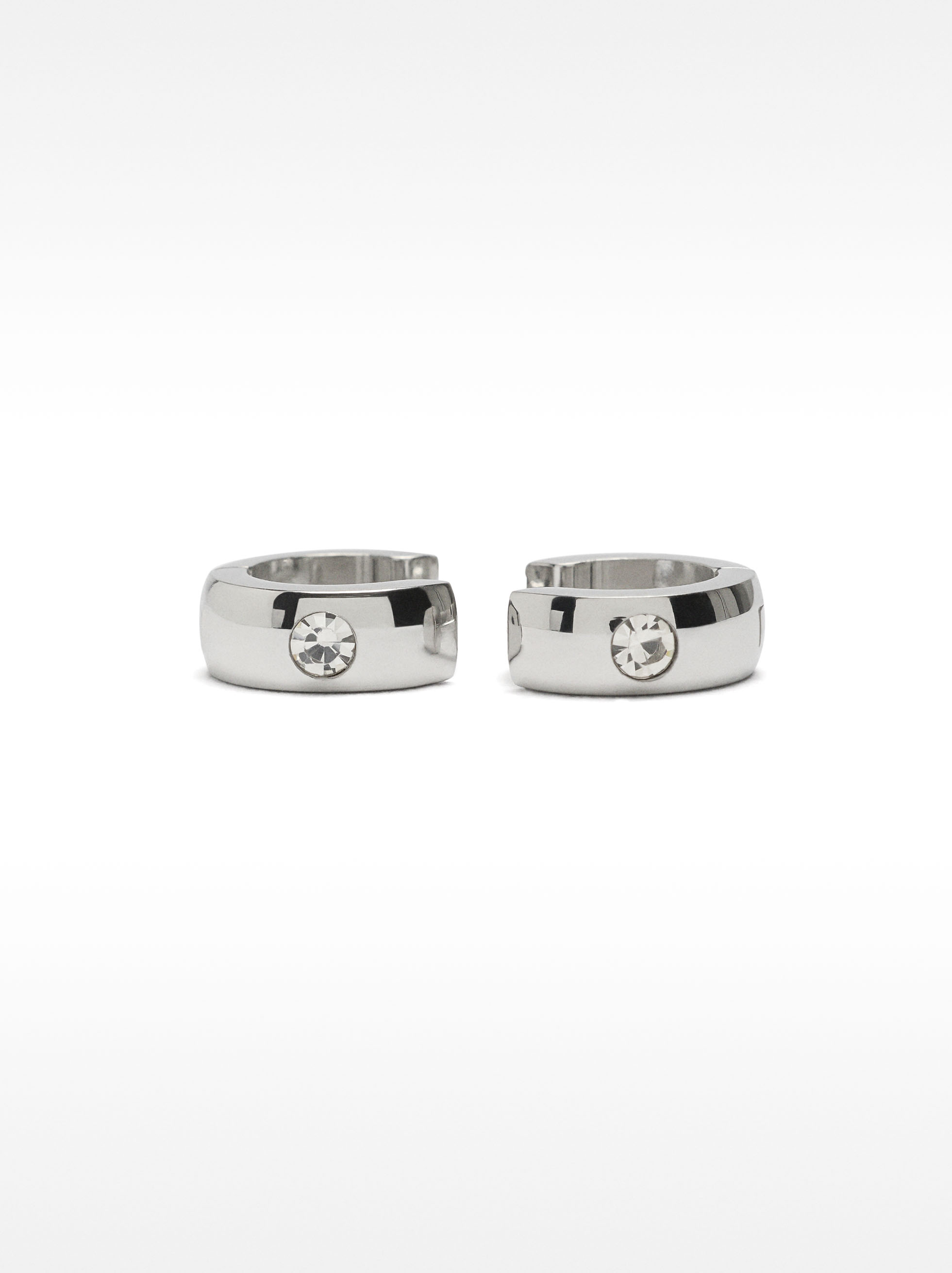 Earrings with crystals - stainless steel image number 2.0
