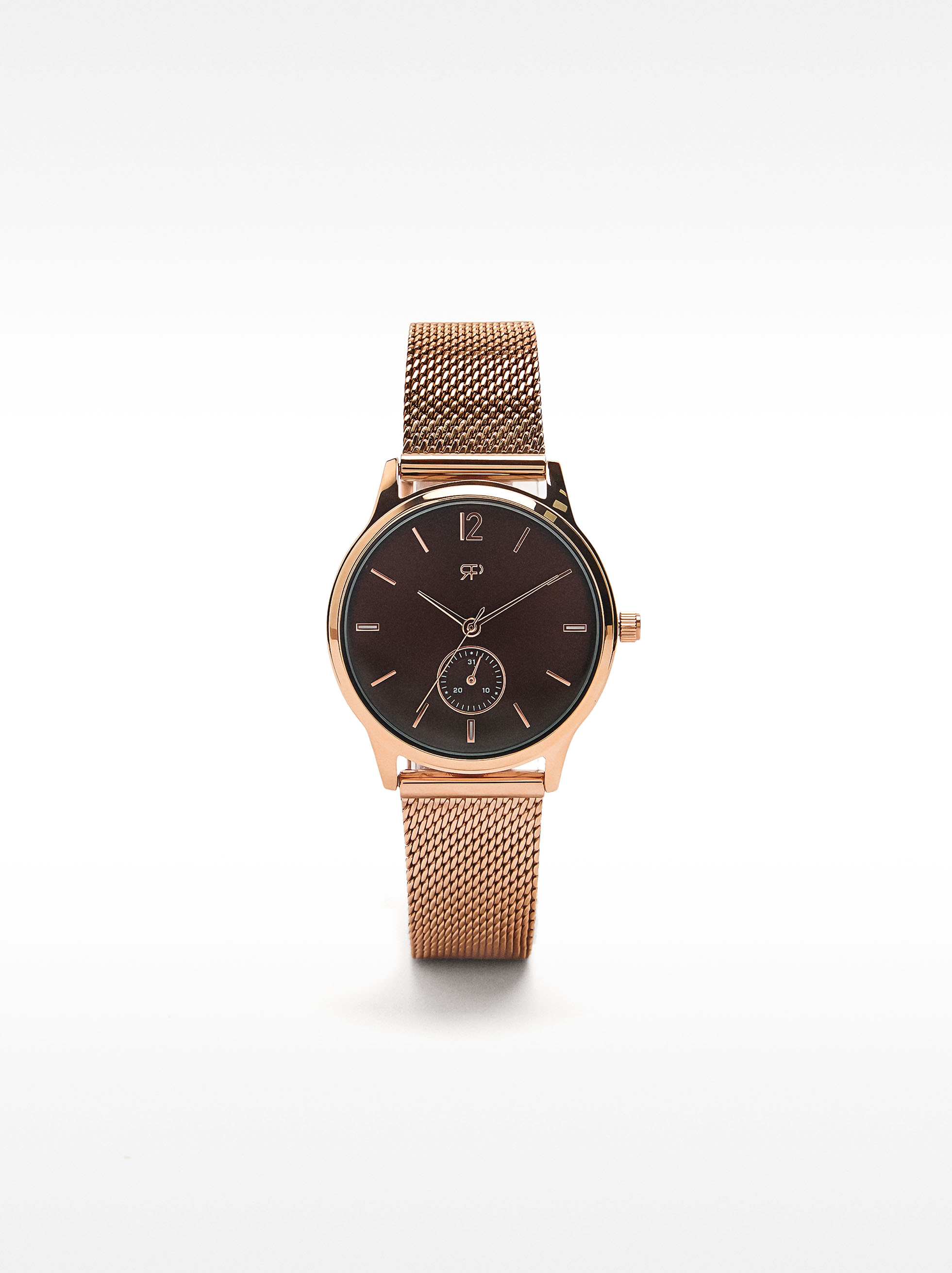 Watch with stainless steel mesh strap image number 0.0
