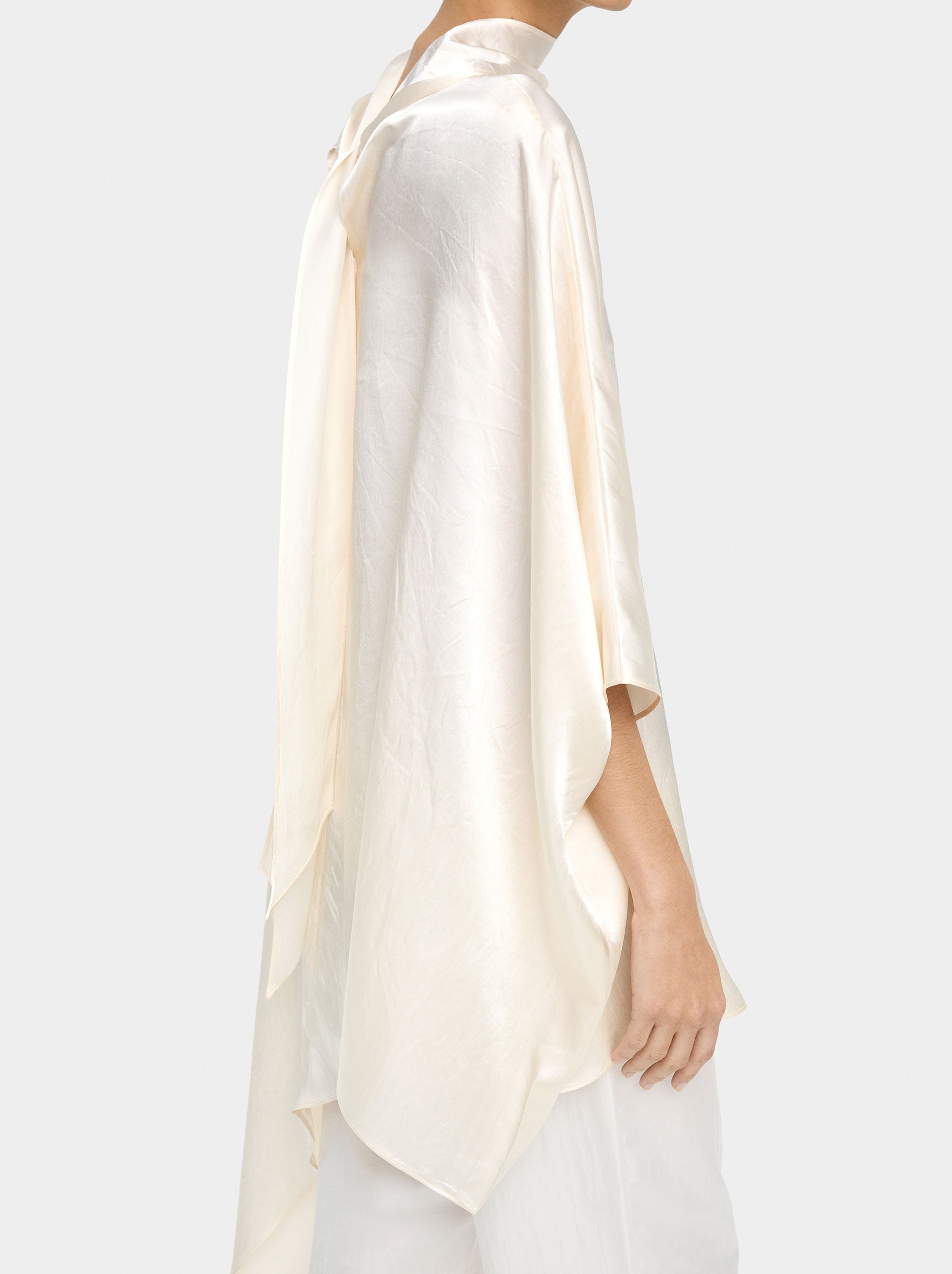 Short asymmetric satin dress image number 4.0