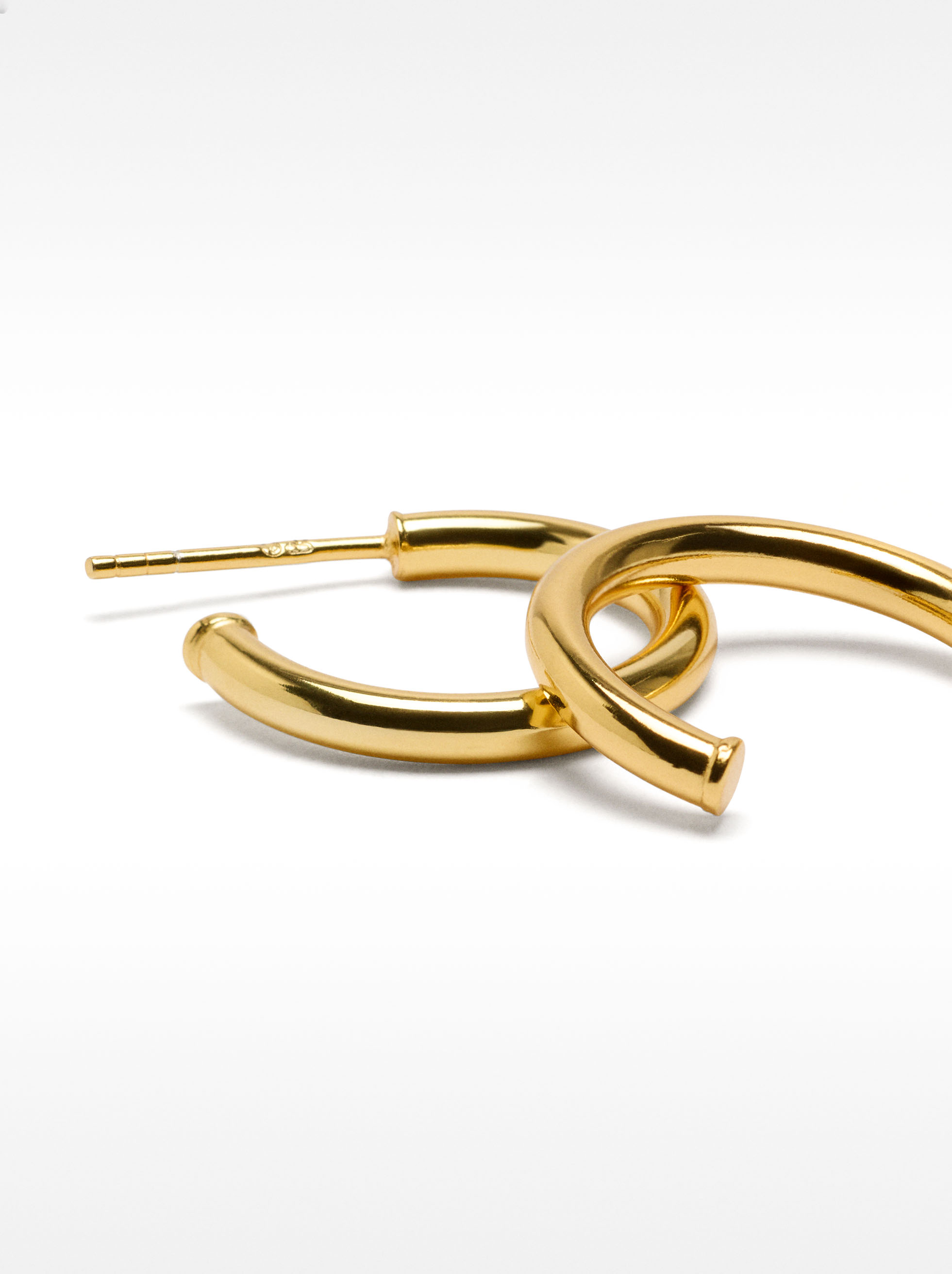 Orecchini a cerchio lisci - argento sterling 925 image number 2.0