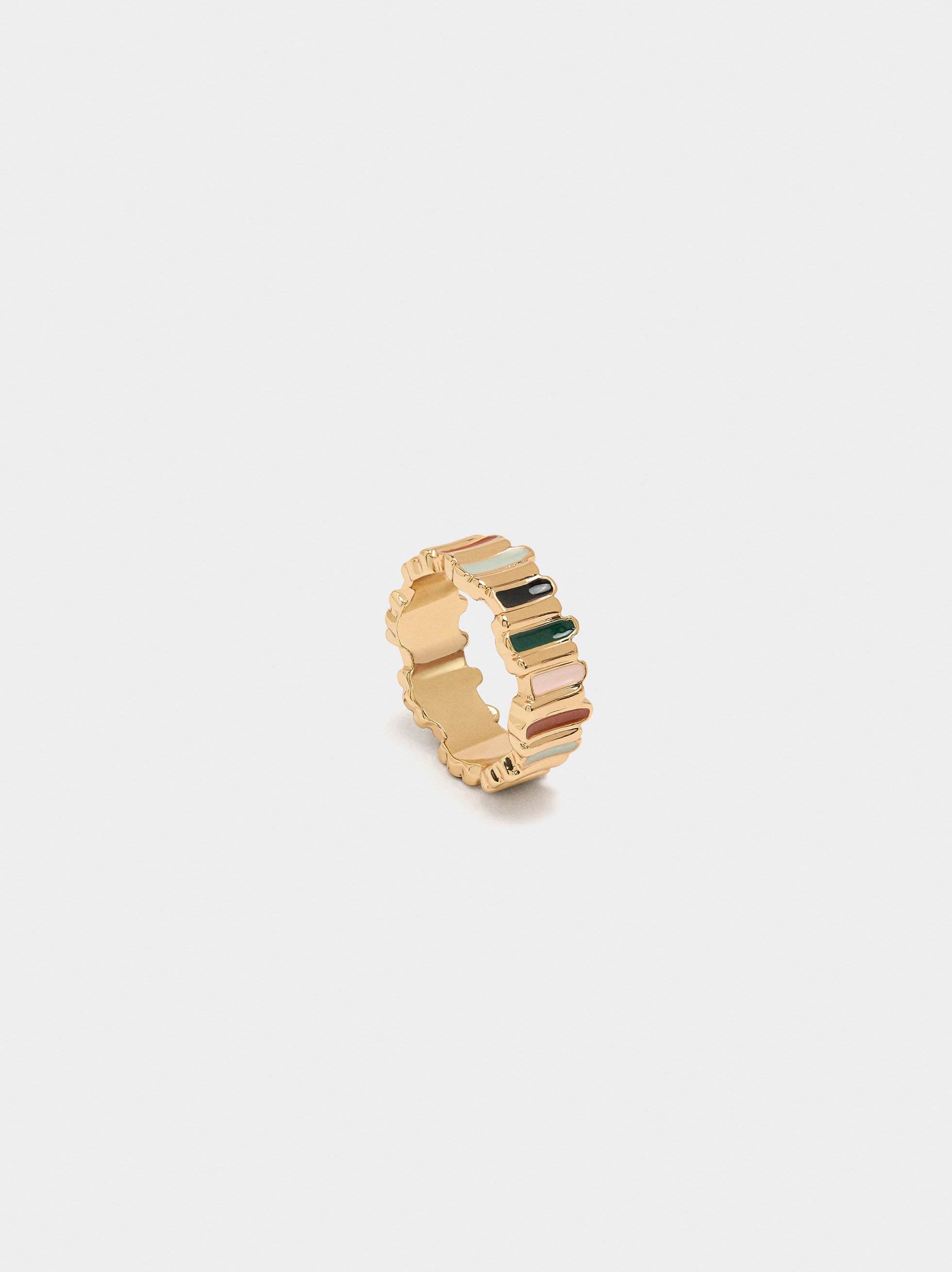 Ring with enamel stripes image number 2.0
