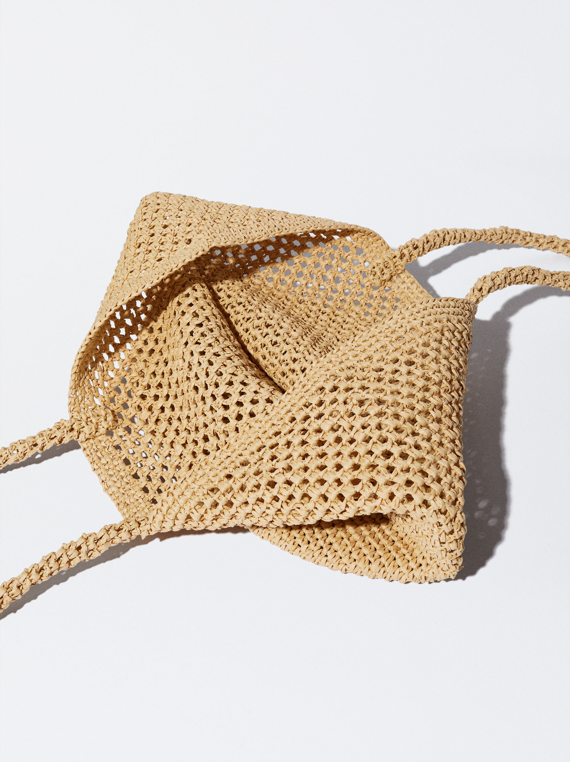 StrawEffect Tote Bag Ecru Woman Shoppers